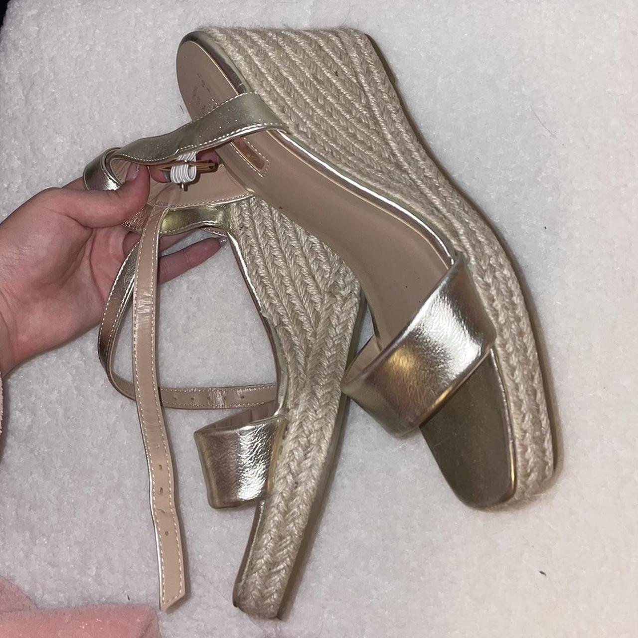 Primark Gold Wedge Sandals #wedge #sandal #gold - Depop