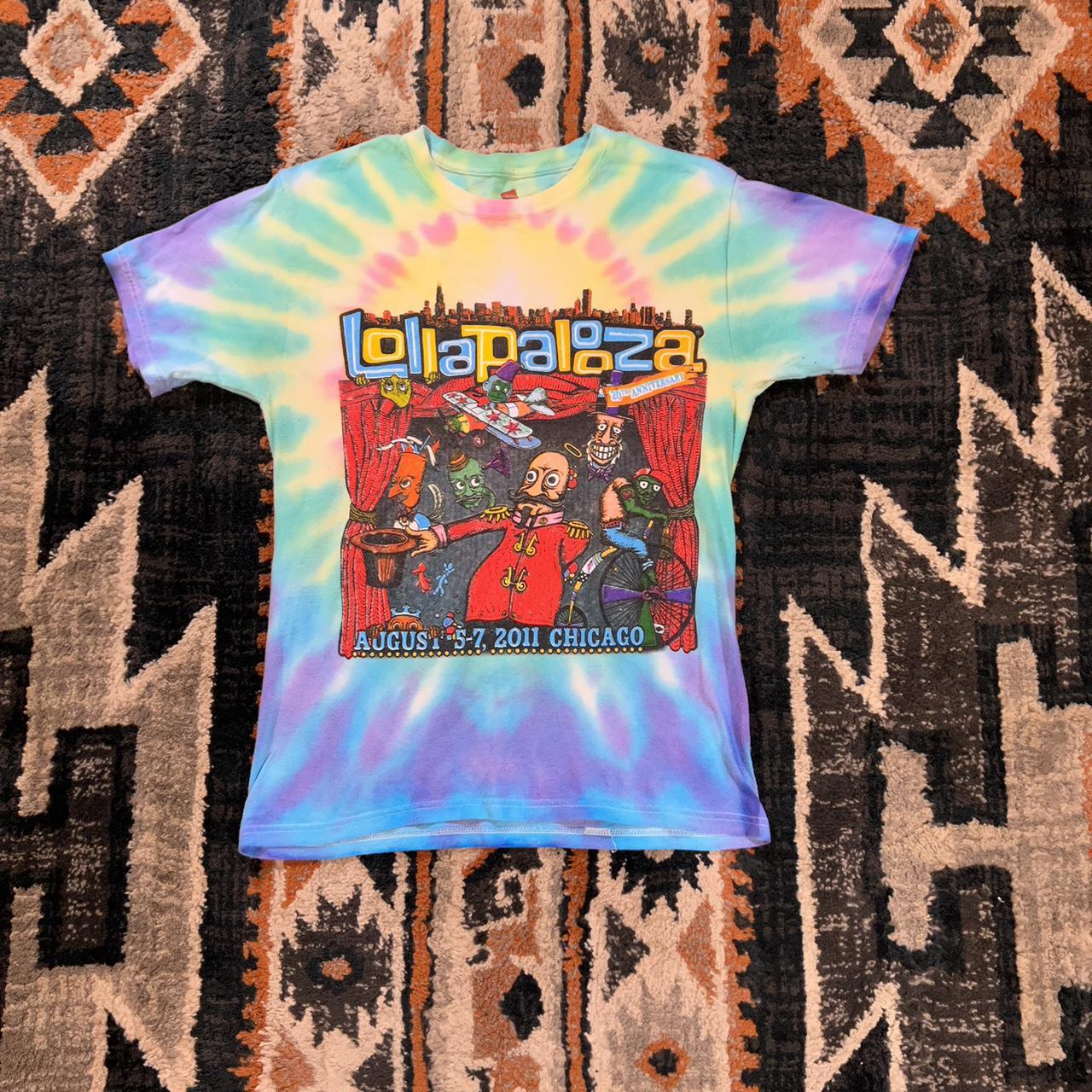 Y2K Lollapalooza 20th Anniversary Tie Dye Shirt... - Depop