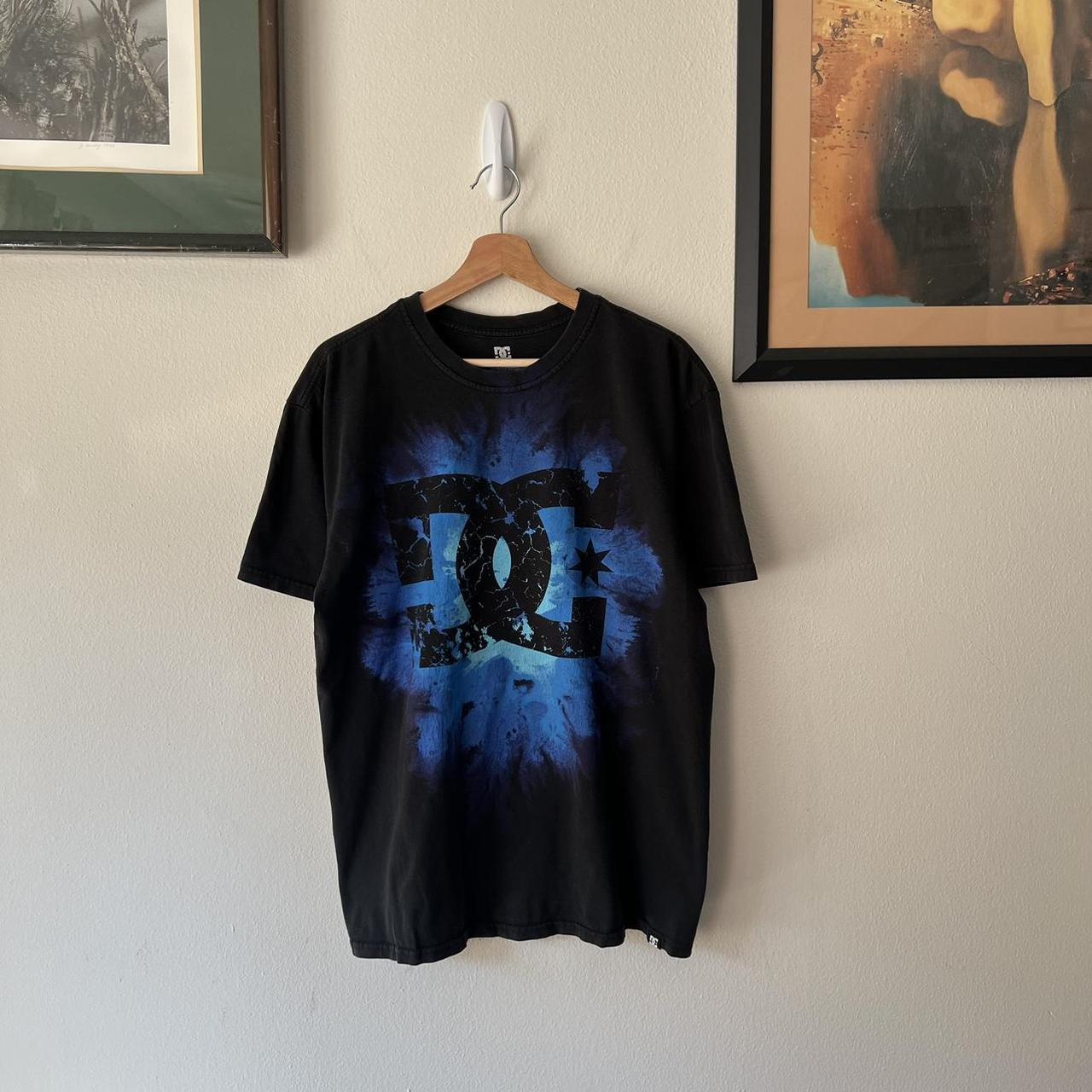 Y2K Big Print DC Shoes lightning Logo shirt Tagged | Depop