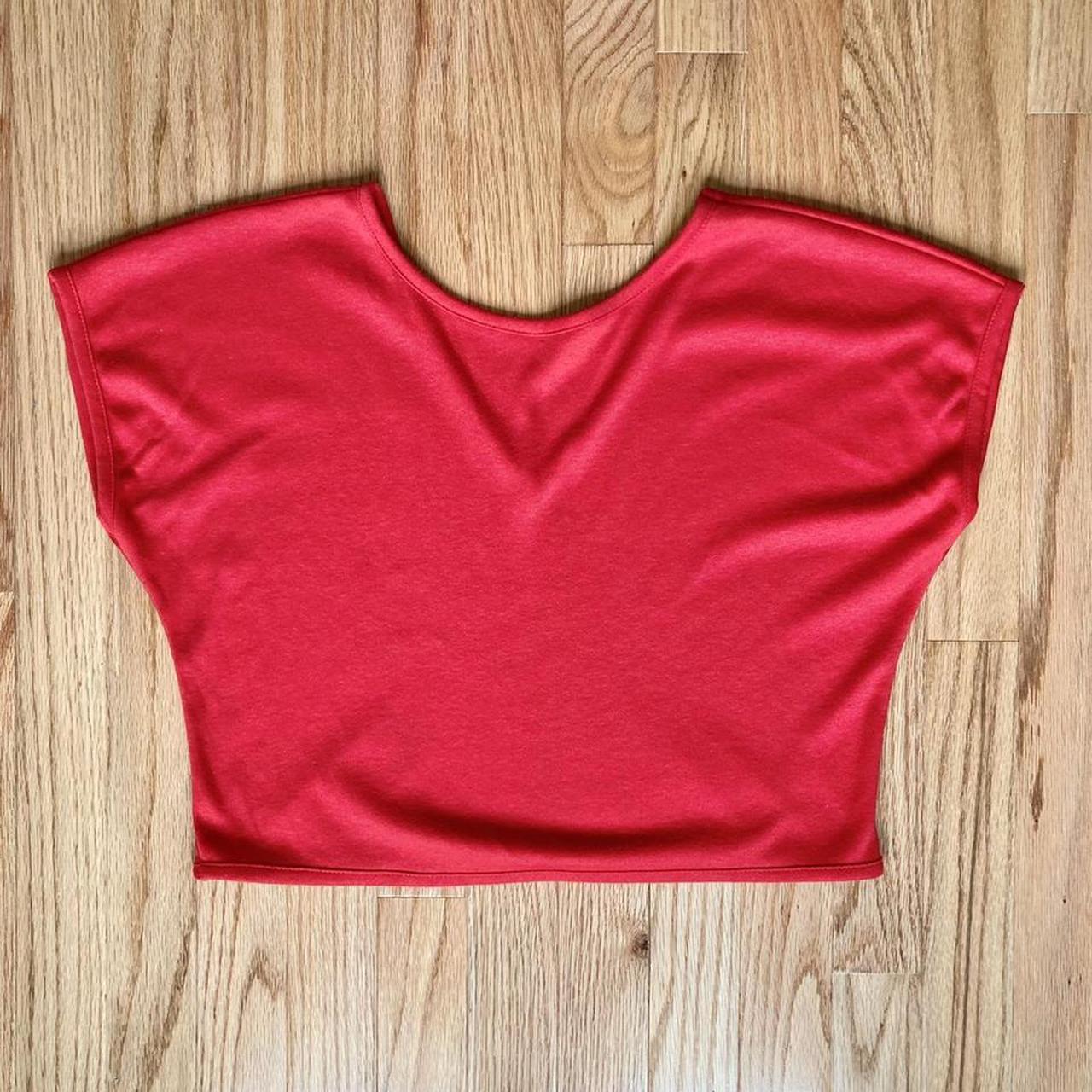 Cute, simple red crop top. One side is rounded - I - Depop