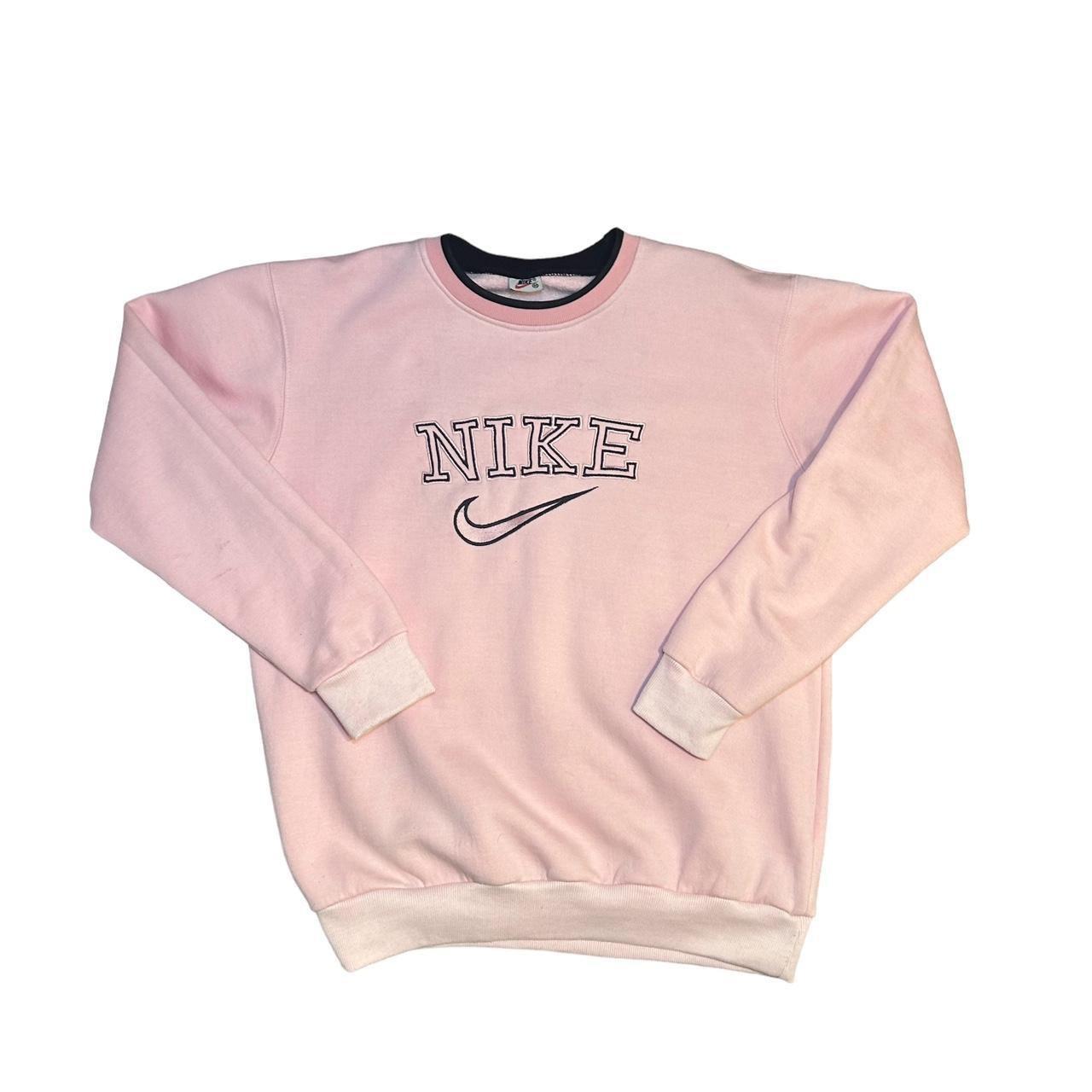 Vintage Nike Spell Out Pink Jumper Sweatshirt. Depop