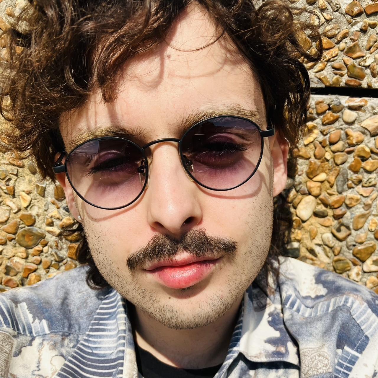 Vintage Sunglasses, Black Round Lennon Sunglasses,... Depop