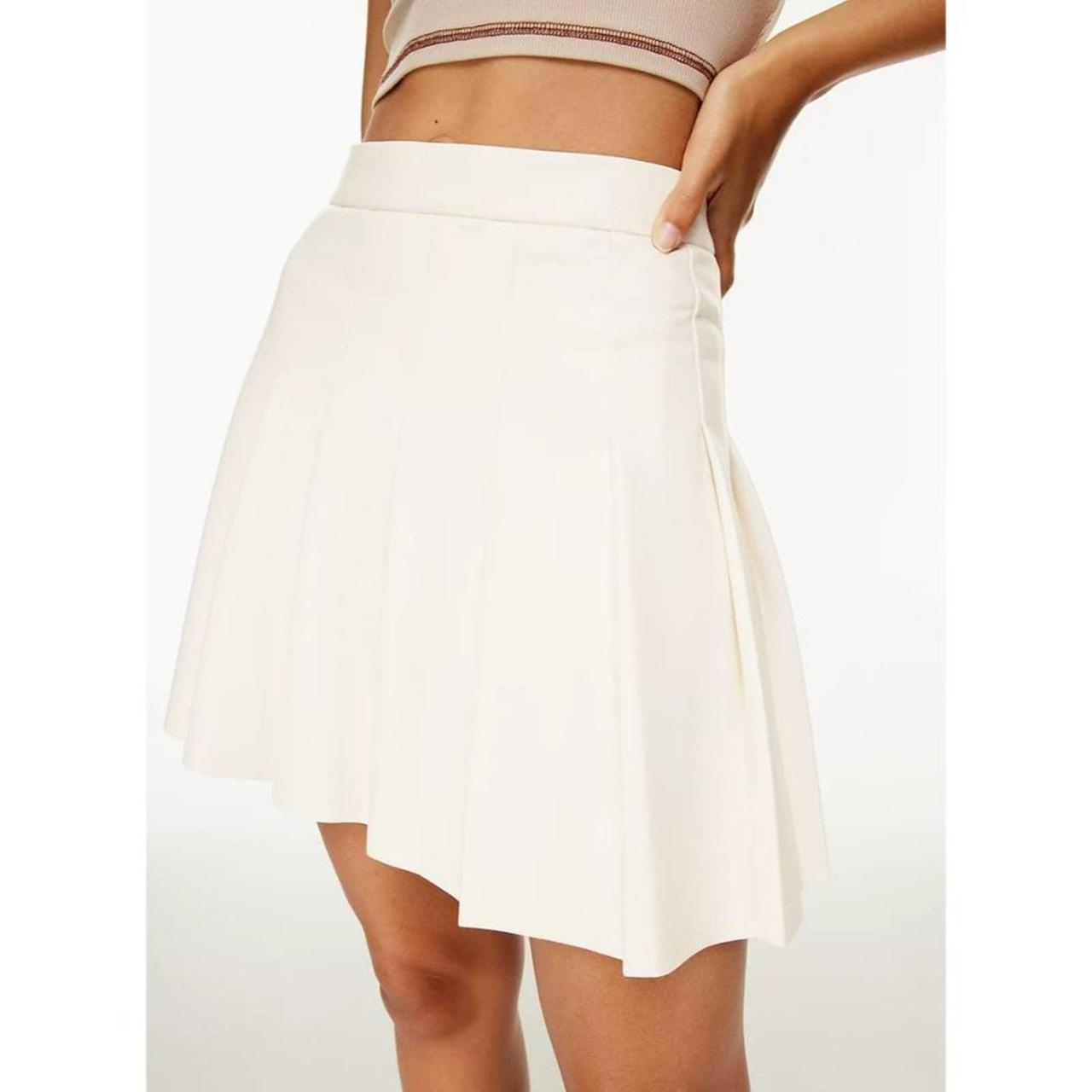 Aritzia Sunday Best Olive Skirt Cream Pleated... Depop