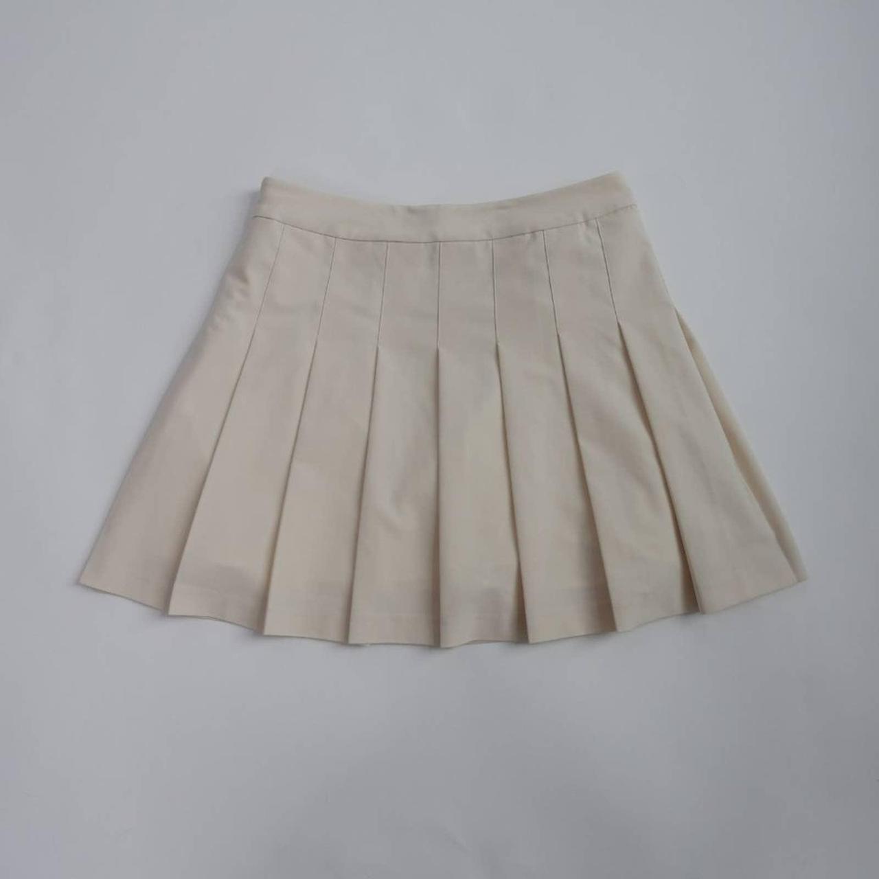 Aritzia | Sunday Best Olive Skirt Cream Pleated... - Depop