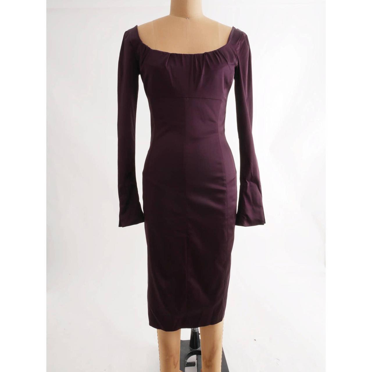 Hugo Boss Women's Purple and Burgundy Dress | Depop