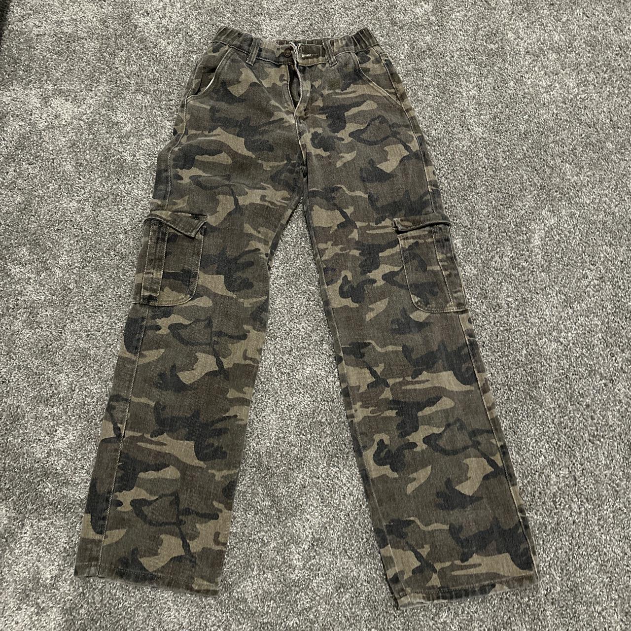 Adika camo print denim pant size xs - Depop