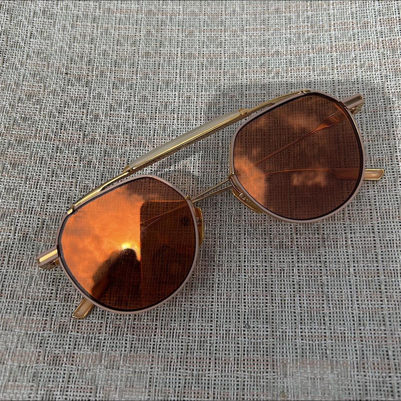 Vintage Jacques Marie Mage Metal Gold Sunglasses... - Depop