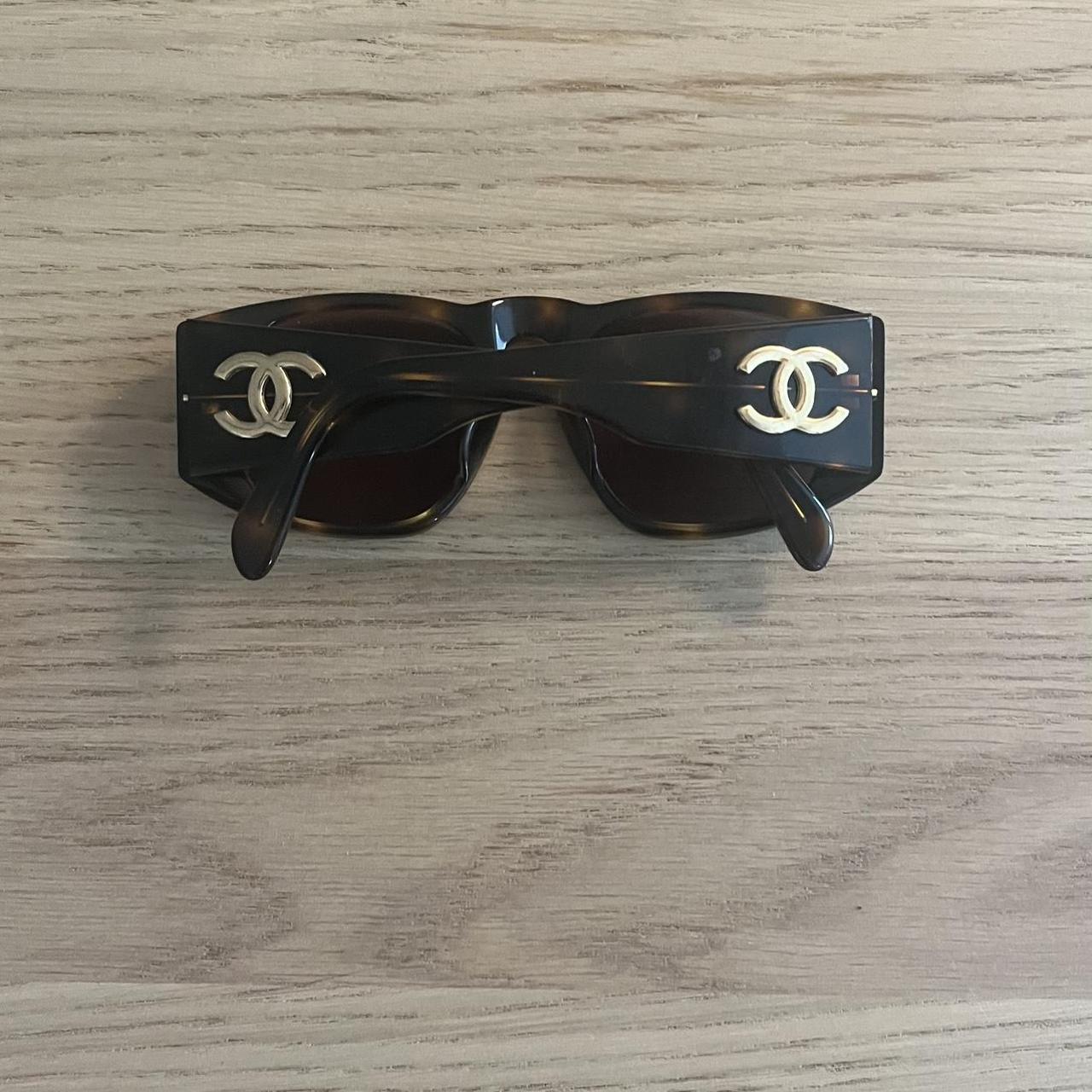 Vintage Chanel sunglasses 90s aesthetic Too small - Depop