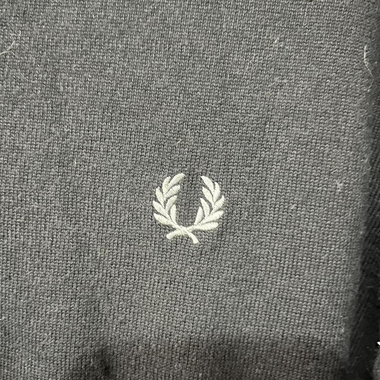 FRED PERRY BLACK XL V NECK SWEATER small bleach... - Depop