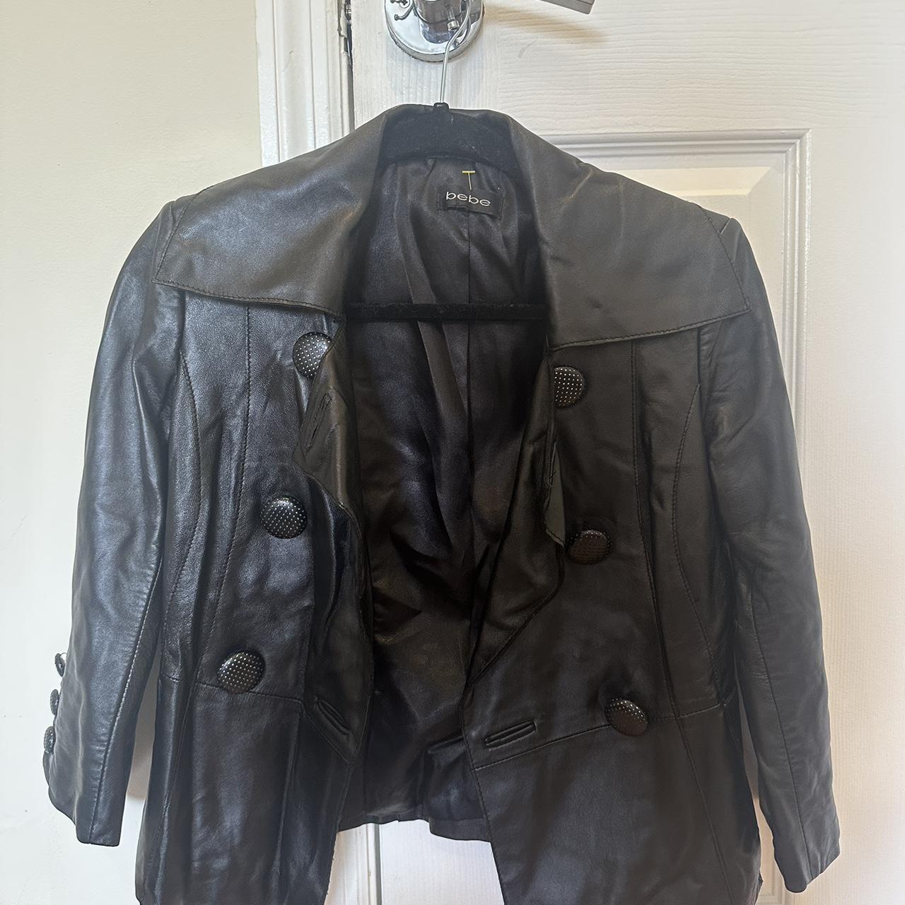 Vintage Bebe Black high quality Leather Jacket