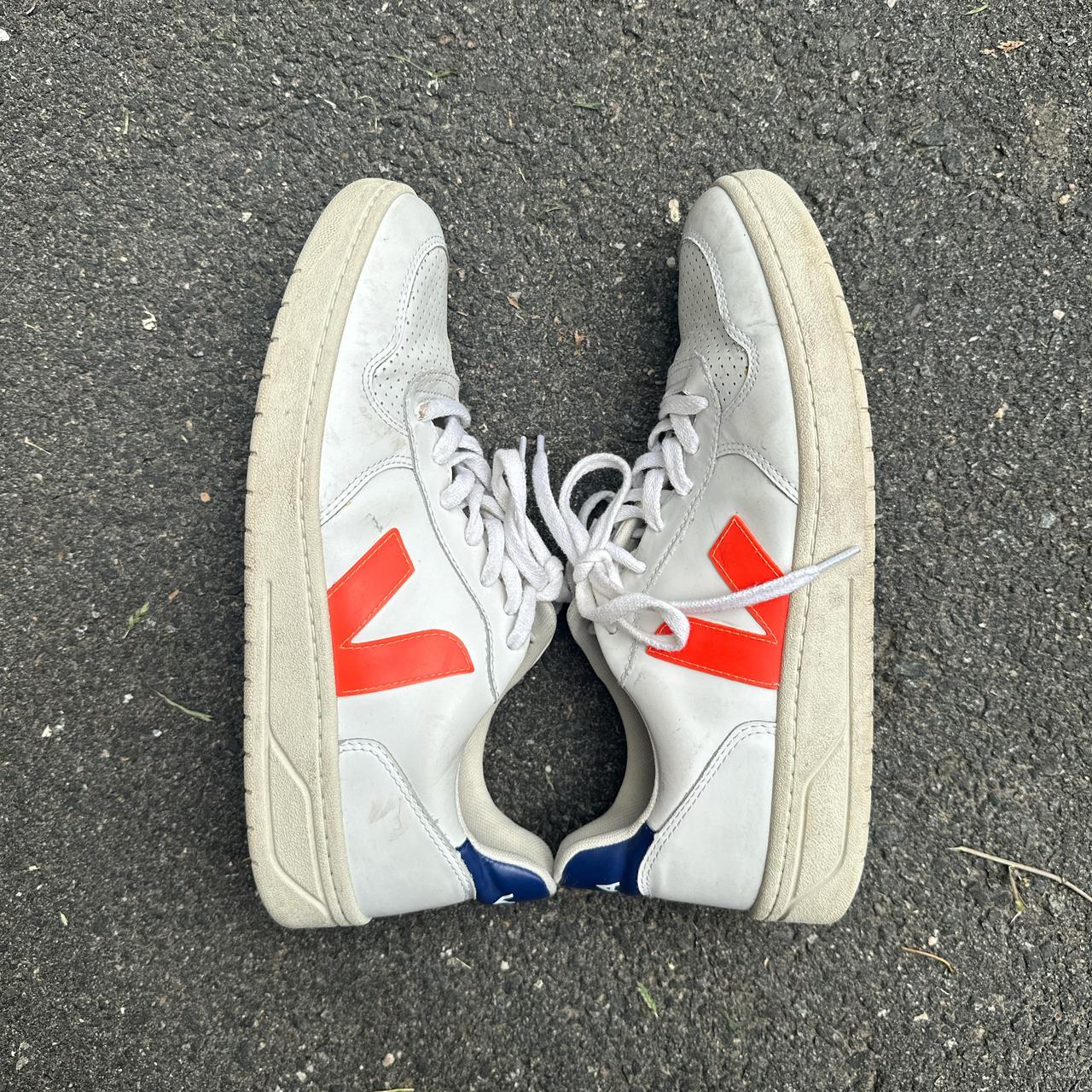 Veja Campo / Men’s 11 Leather White Cobalt Orange... - Depop