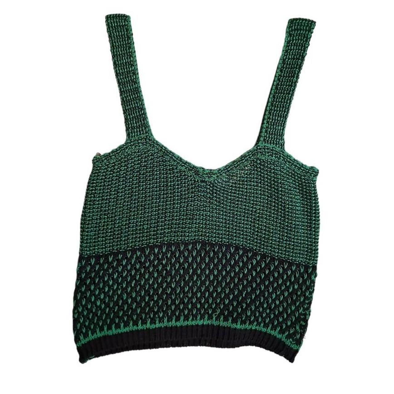 Zara knit crop top Beautiful shade of green Size... Depop