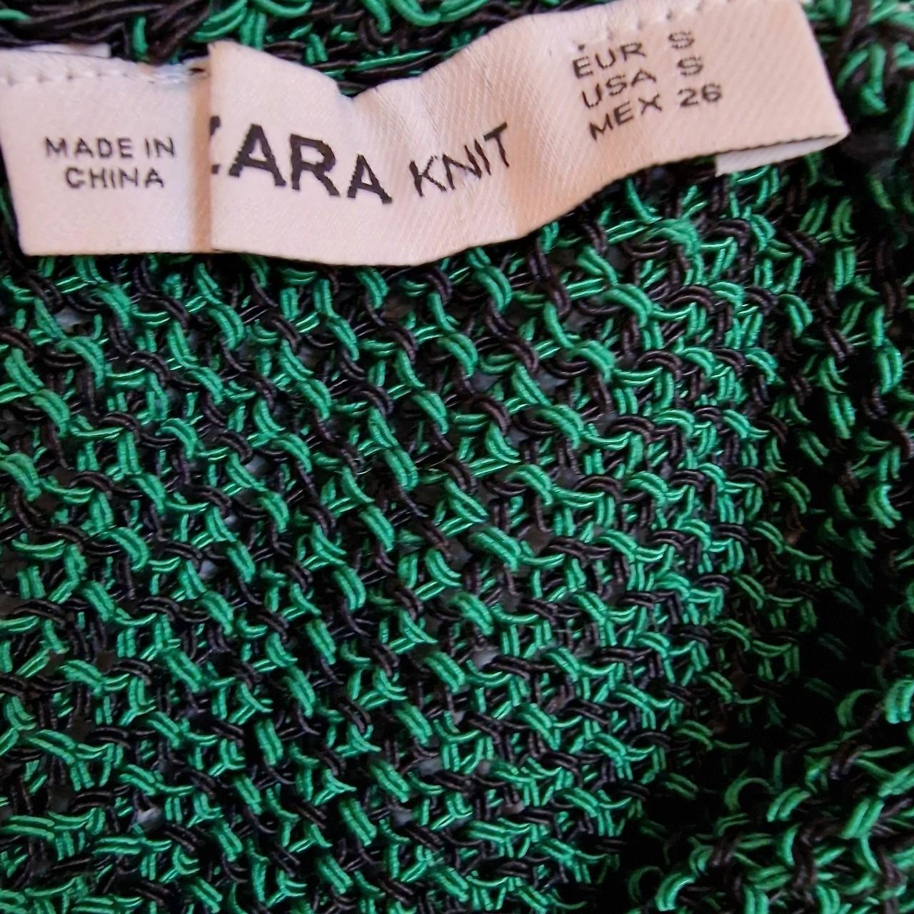 Zara knit crop top Beautiful shade of green Size... Depop