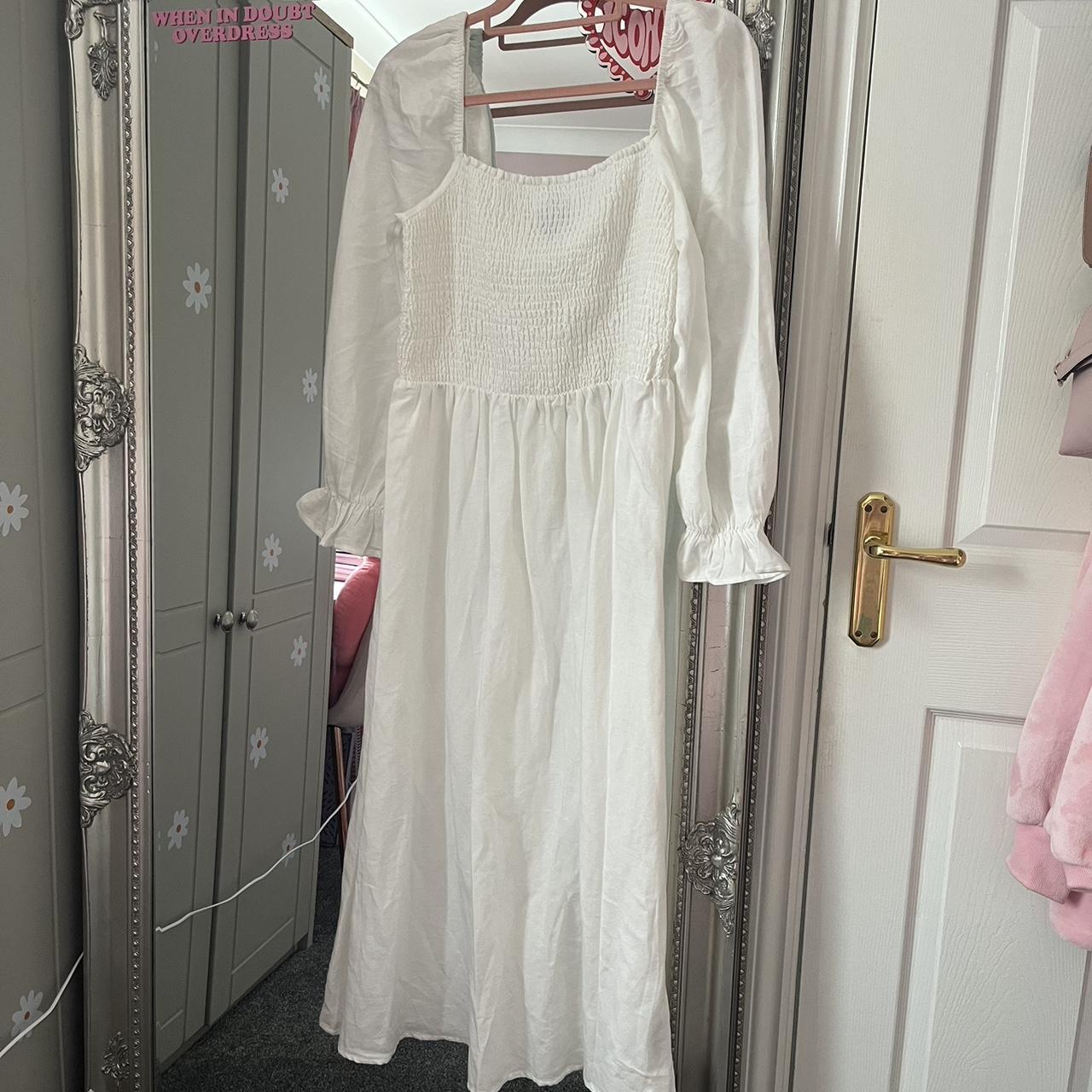 New Look White Midi dress Bought from Vinted, great... - Depop