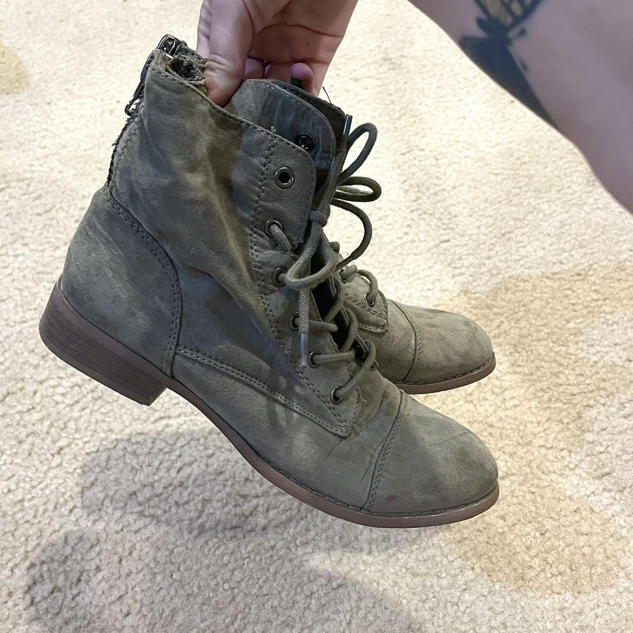 Suede combat boots on sale women's