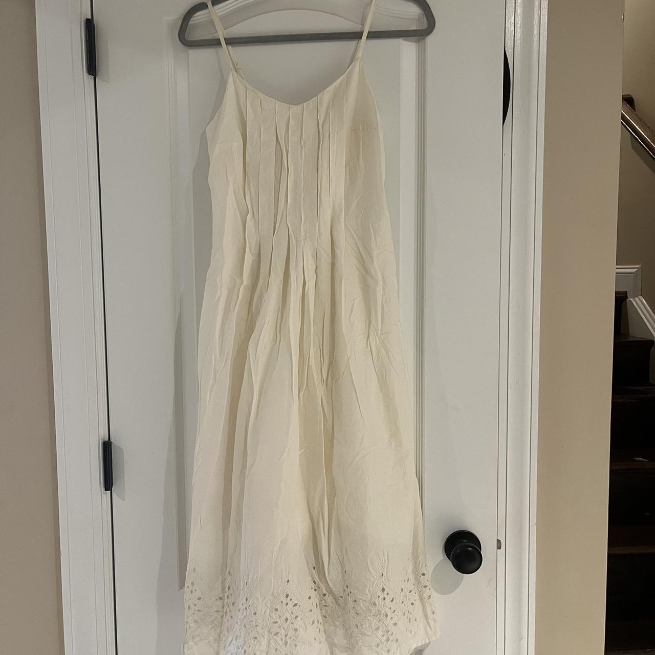 off white cotton slip style dress Never worn - Depop