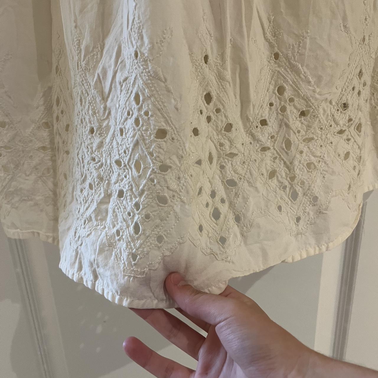 off white cotton slip style dress Never worn - Depop