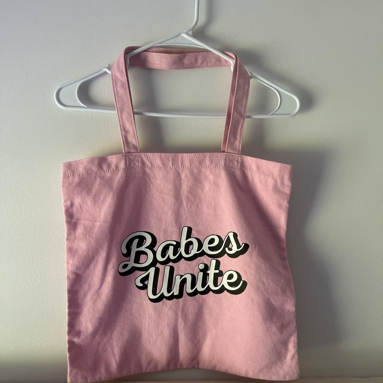 Cute pink tote bag, in good condition- small spot on... - Depop