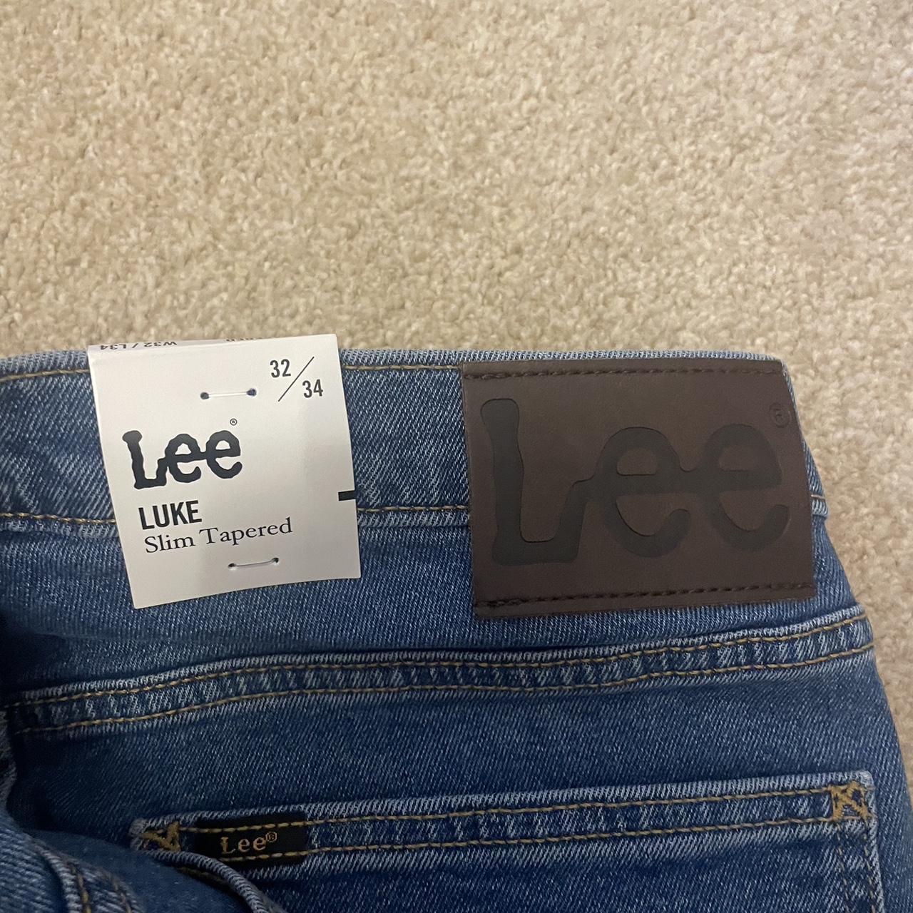 Brand new Lee slim tapered blue jeans W32 L34 Slims... - Depop