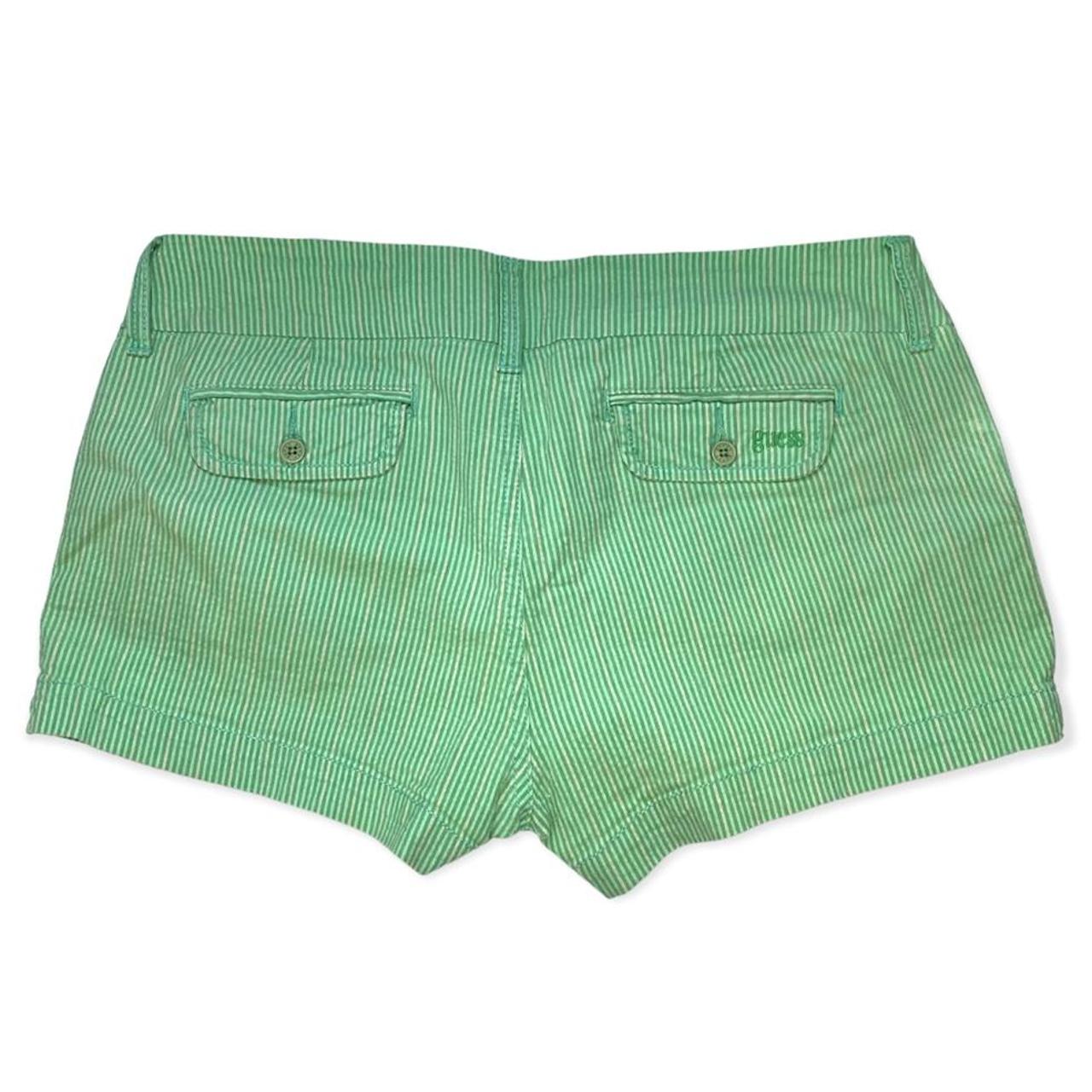 Guess Women's Green and White Shorts Depop