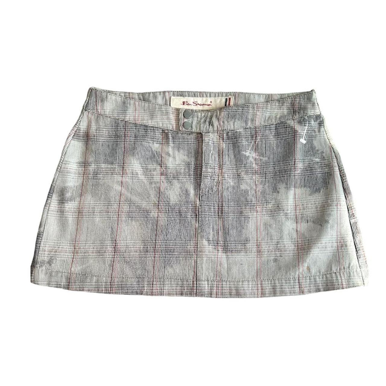 Grey Plaid Pleated Micro Mini Skirt    Vintage 90's... - Depop