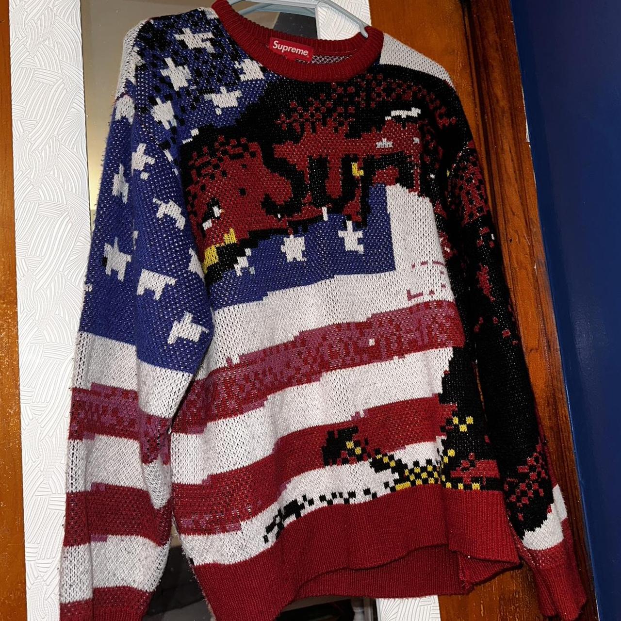 SUPREME DIGITAL FLAG SWEATER worn 4x great condition... - Depop