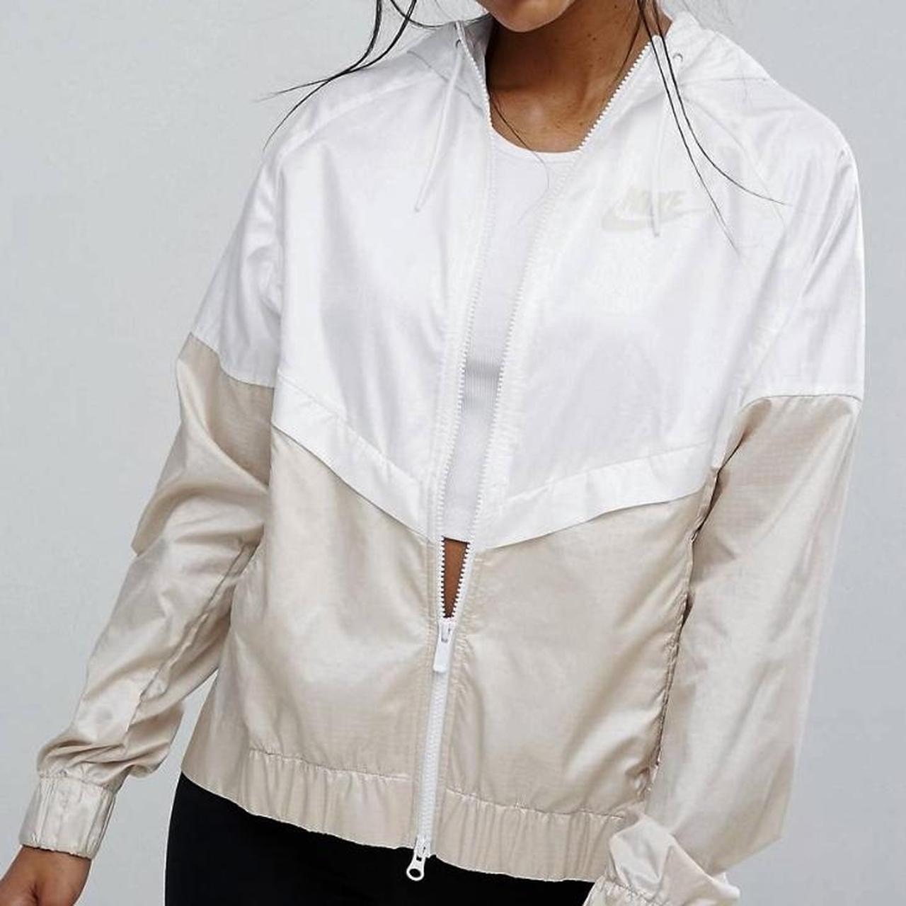 Nike white and gold cheap windbreaker