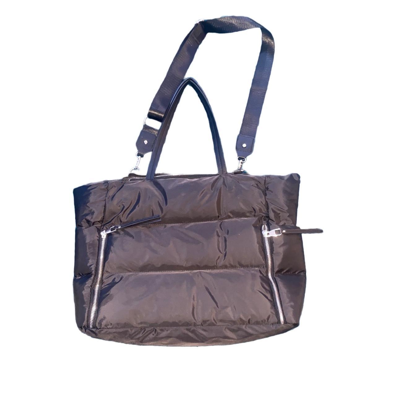 Stradivarius Fabric Tote Bag with Zips, Puffer