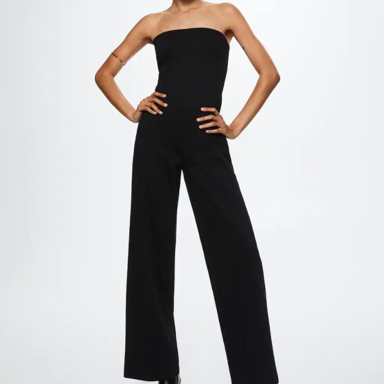 Mango Women's Black Jumpsuit Depop
