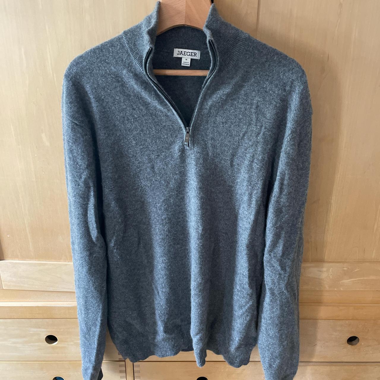 Men s Jaeger cashmere jumper 1 4 zip 100 cashmere