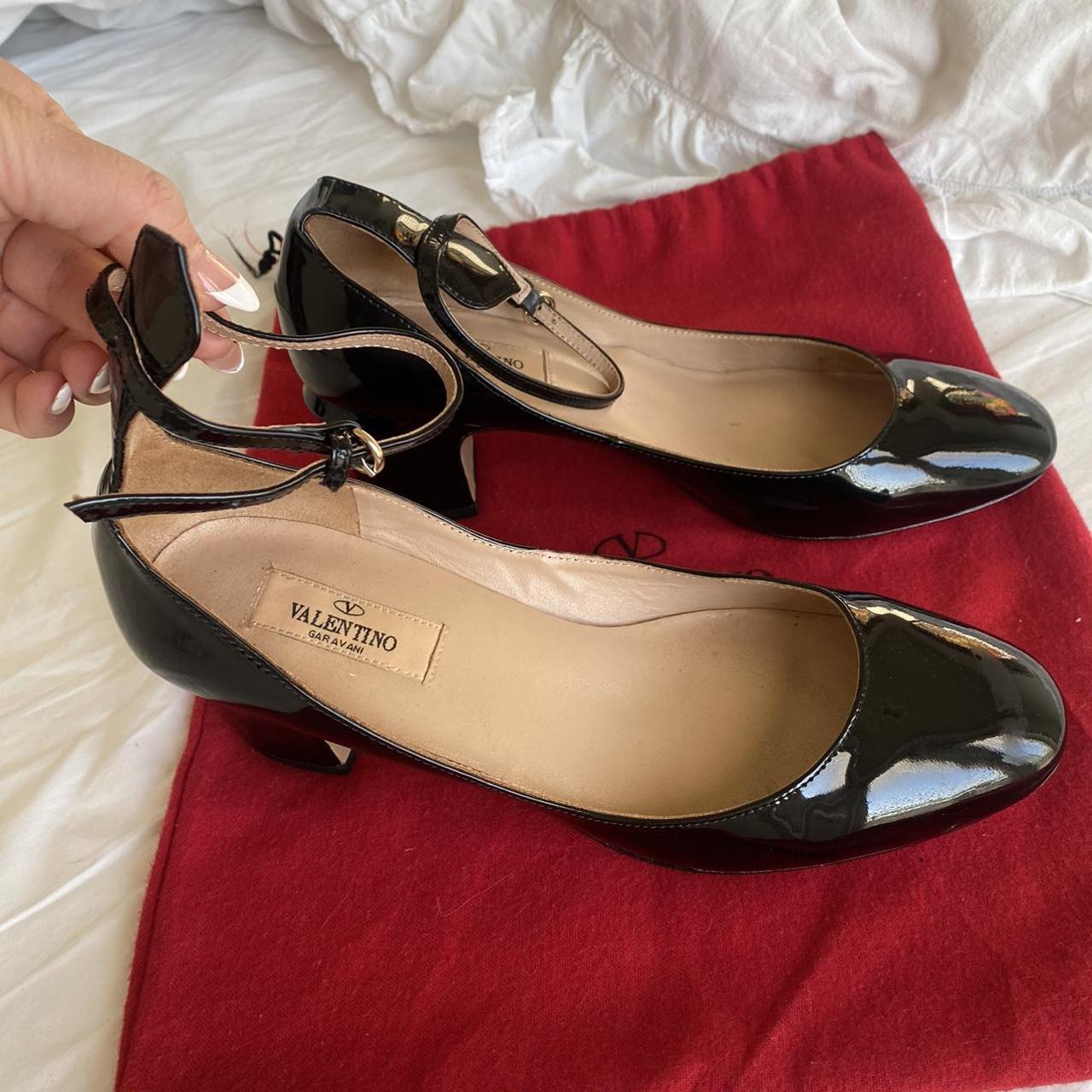 Valentino Patent Leather Mary Jane Heels. Black with... - Depop