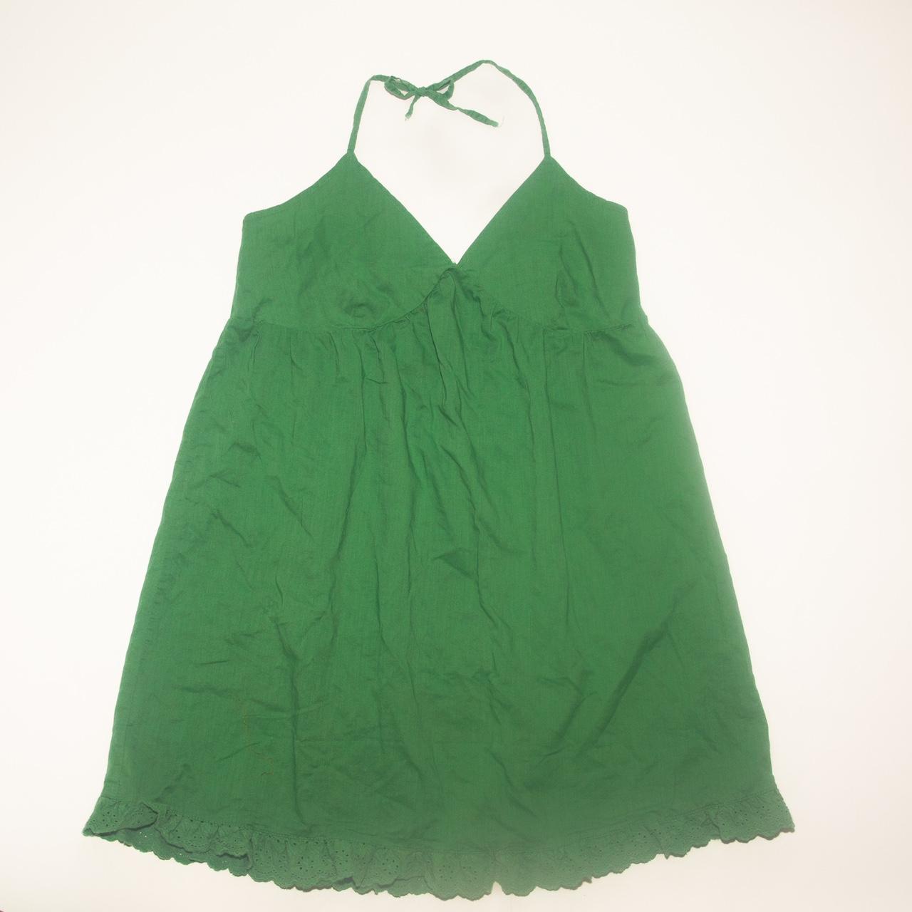 Kelly Green Baby Doll halter dress, crochet trim... - Depop