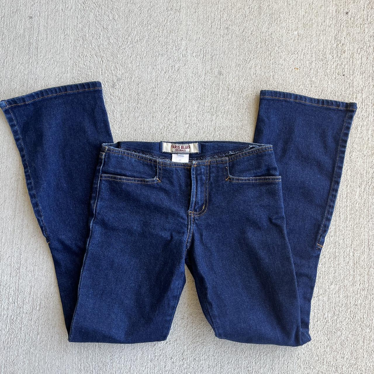 vintage paris blues jeans dark blue wash low rise... Depop