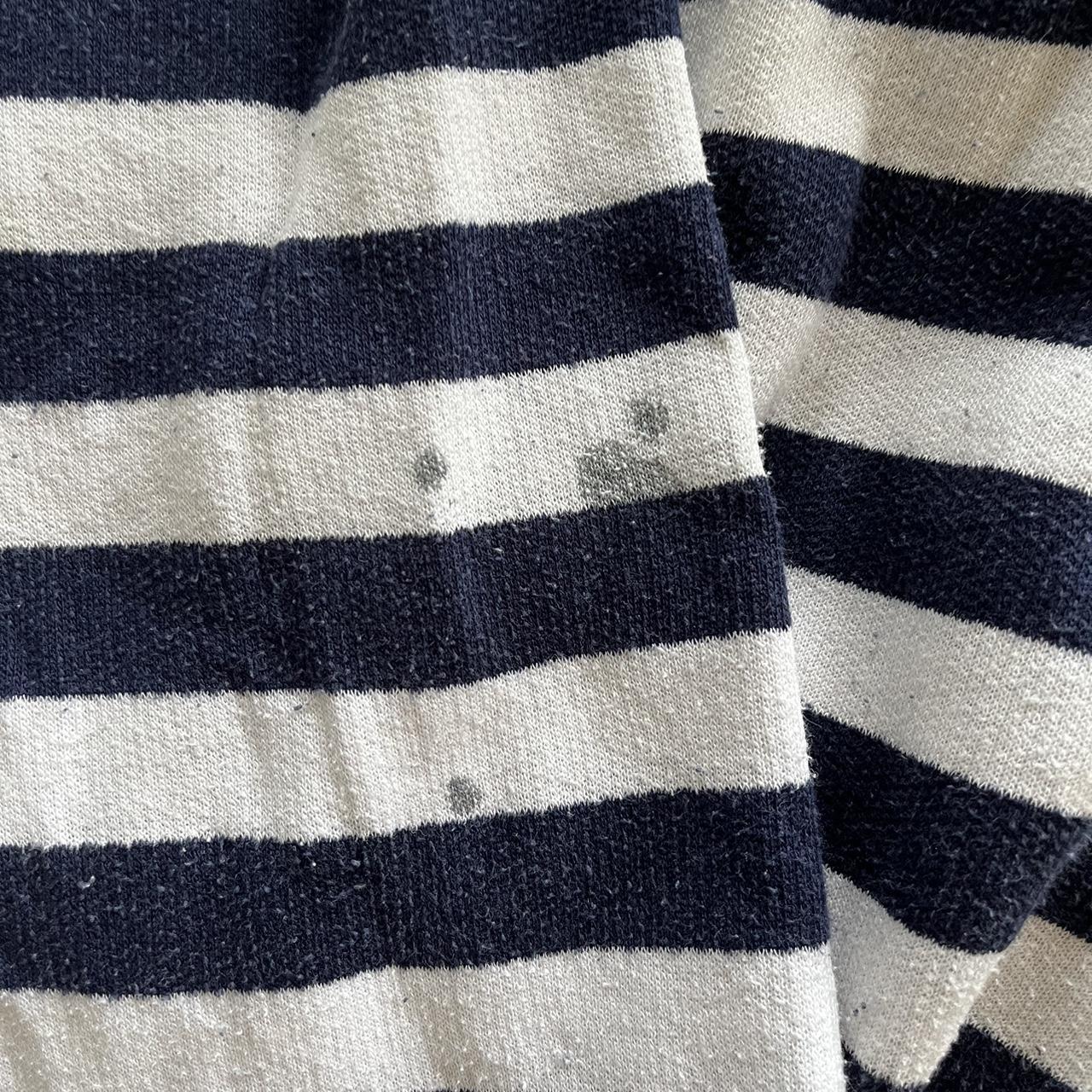 Gorgeous navy and white oversized sweater with... - Depop