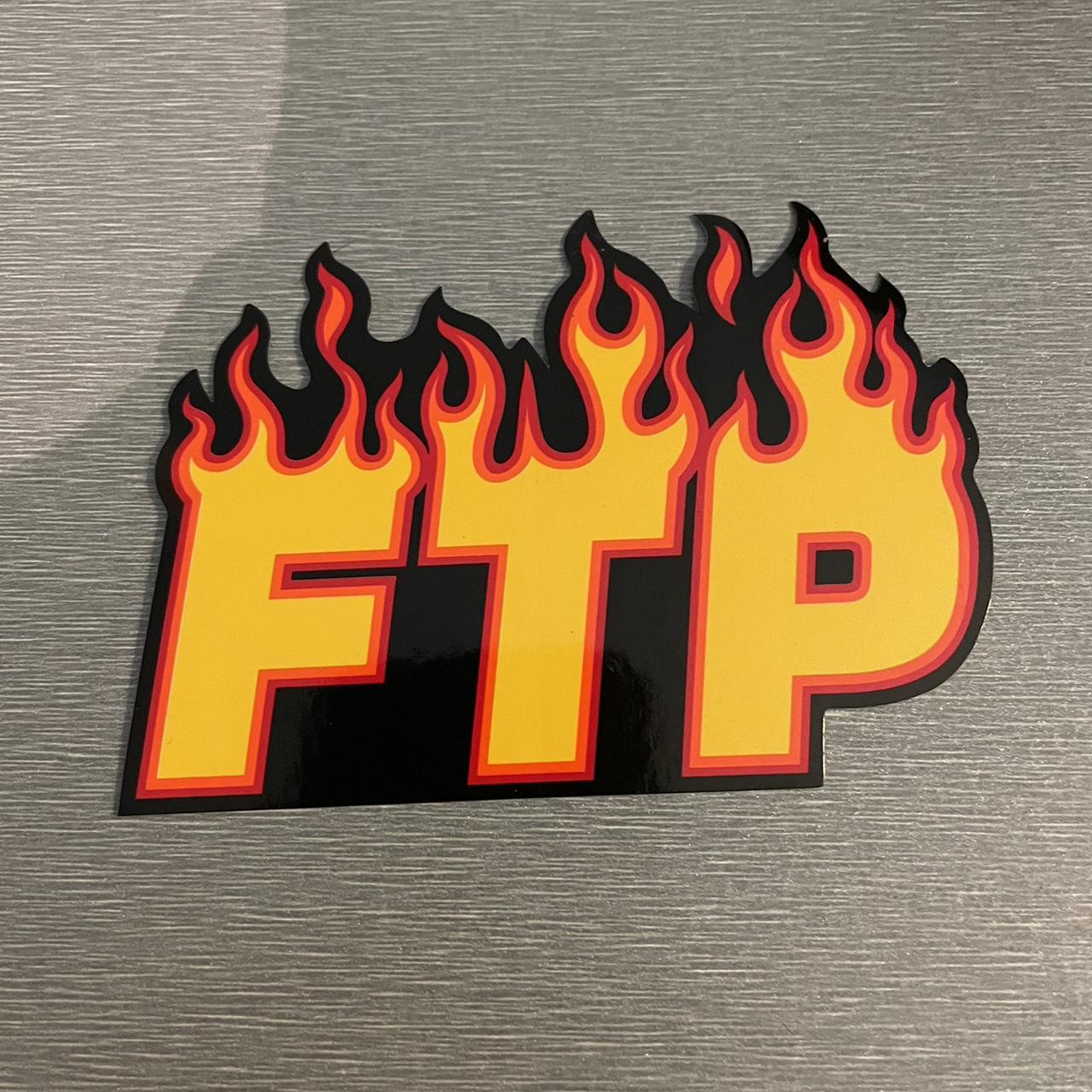 FTP x Thrasher Flame Logo Sticker - Depop