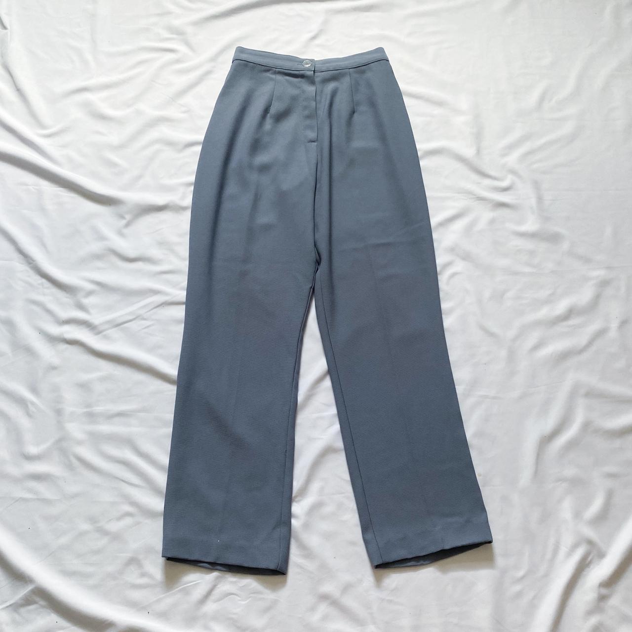 90s Blue Trousers Vintage 1990s high waisted blue... - Depop