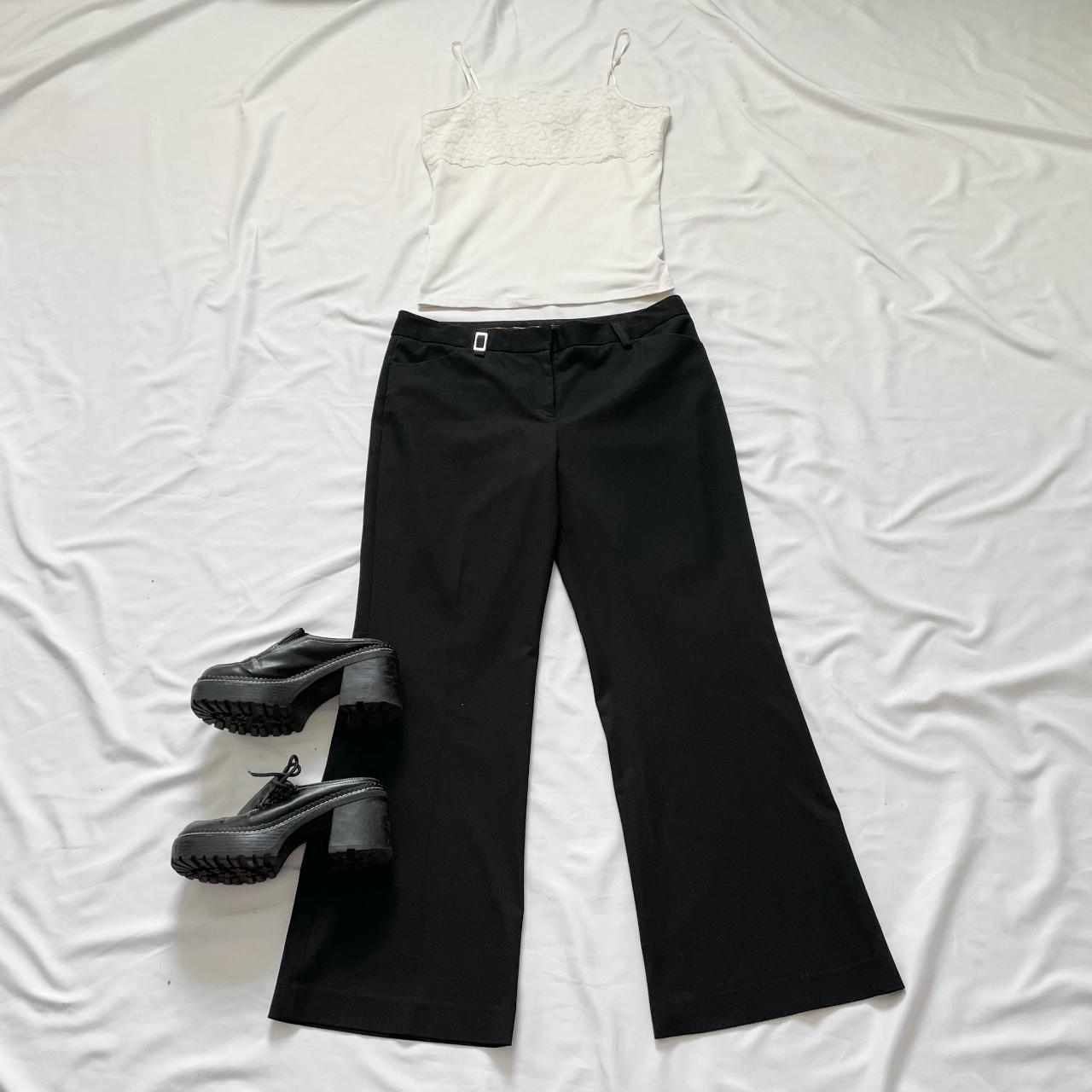 Y2K Low Waisted Plus Size Black Pants Vintage 2000s - Depop