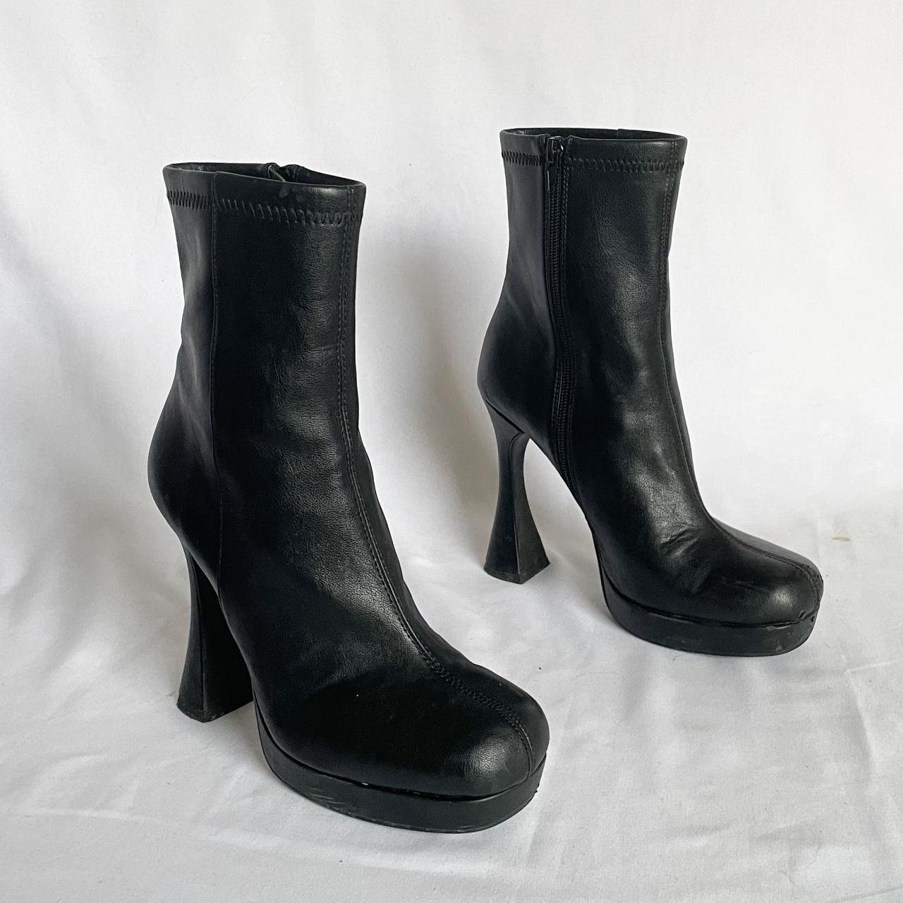 Jeffery Campbell Bel-Air Chunky Heeled Booties Faux... - Depop