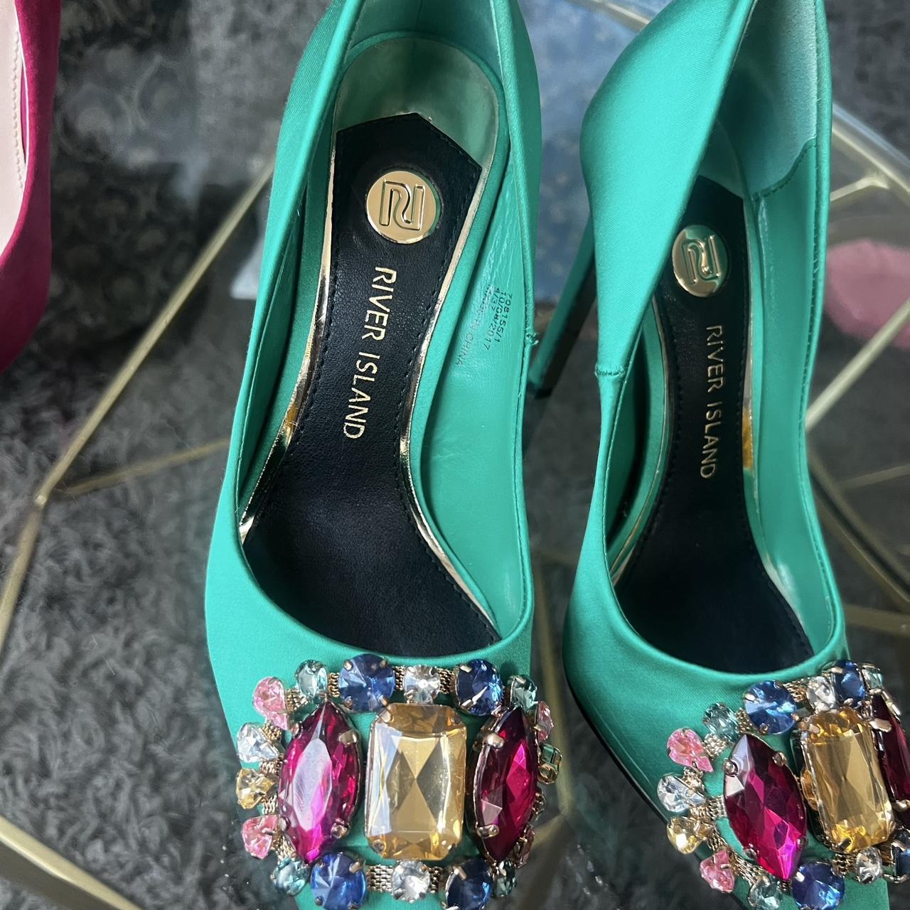 River island green on sale shoes