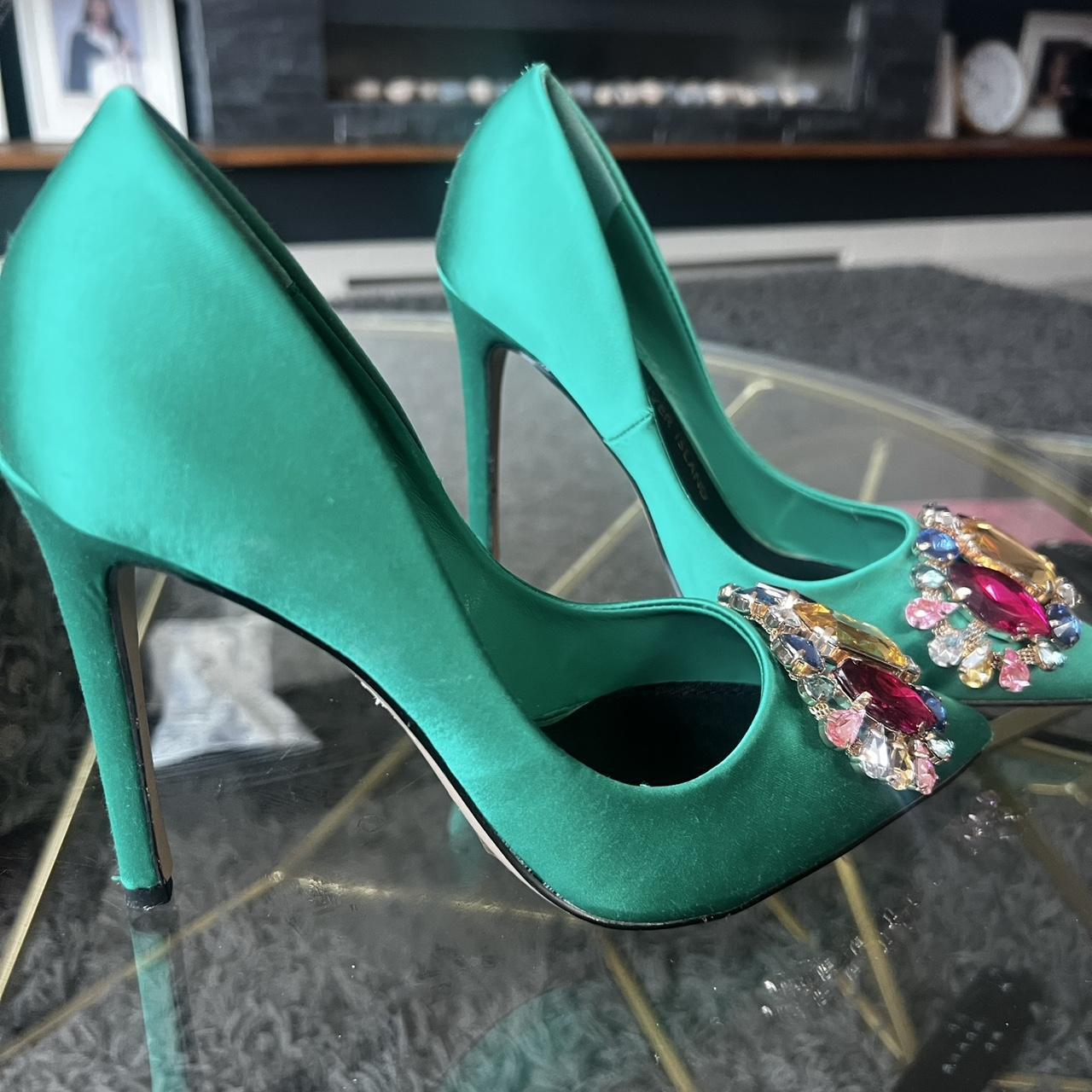 River island green hot sale court shoes