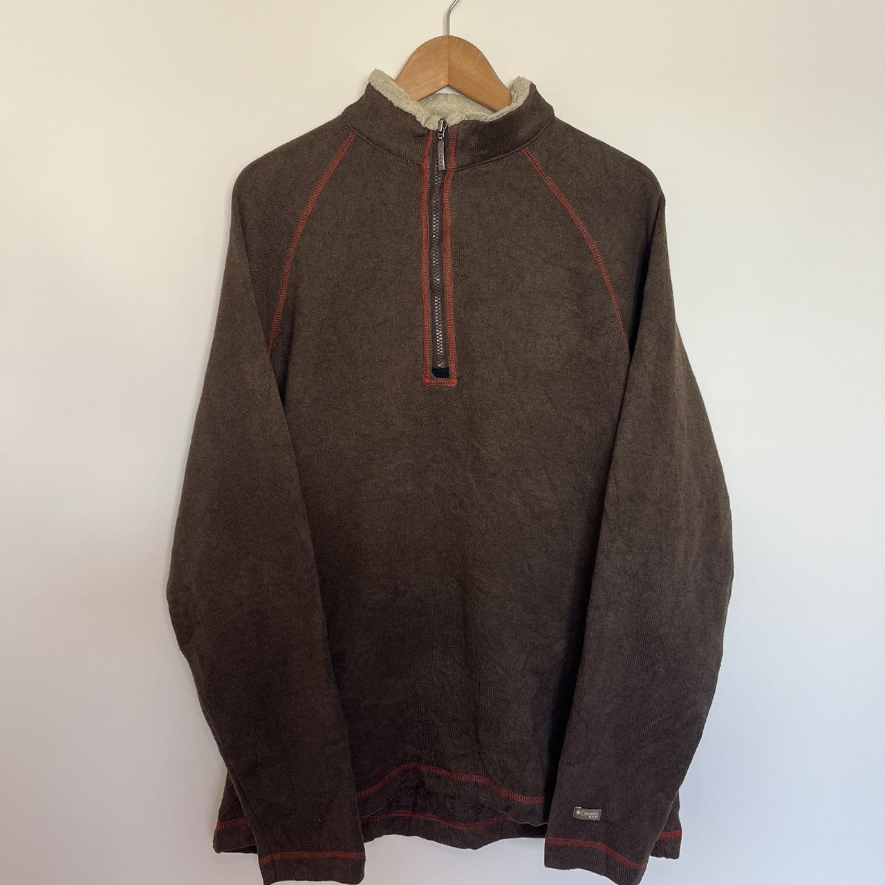 Columbia Fleece Jumper ‼️ Size - Large Brown... - Depop