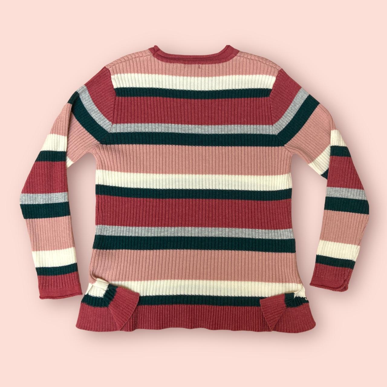 Cotton Traders Women's Cream and Pink Jumper Depop