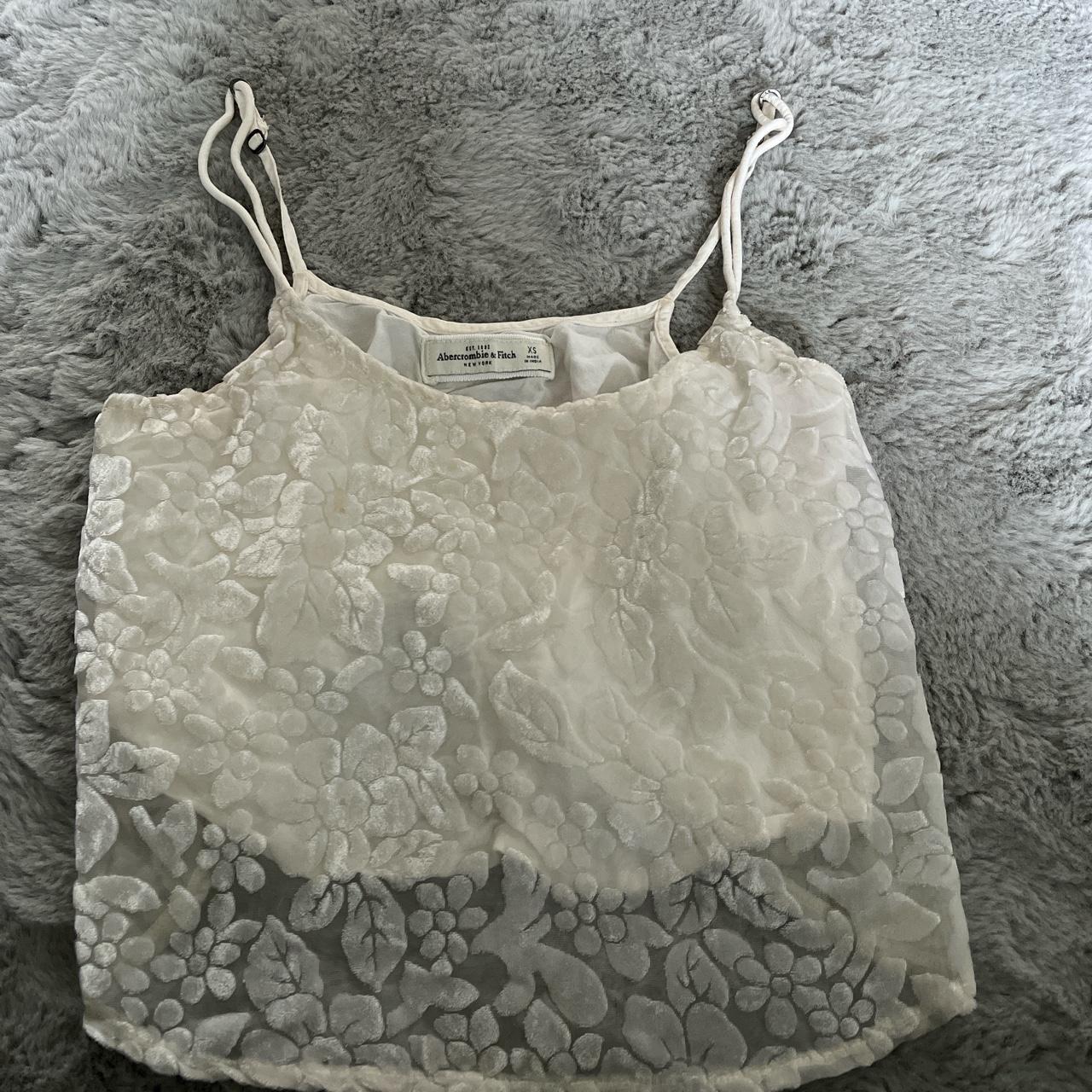 Abercrombie & Fitch cute floral lace cream strappy... - Depop