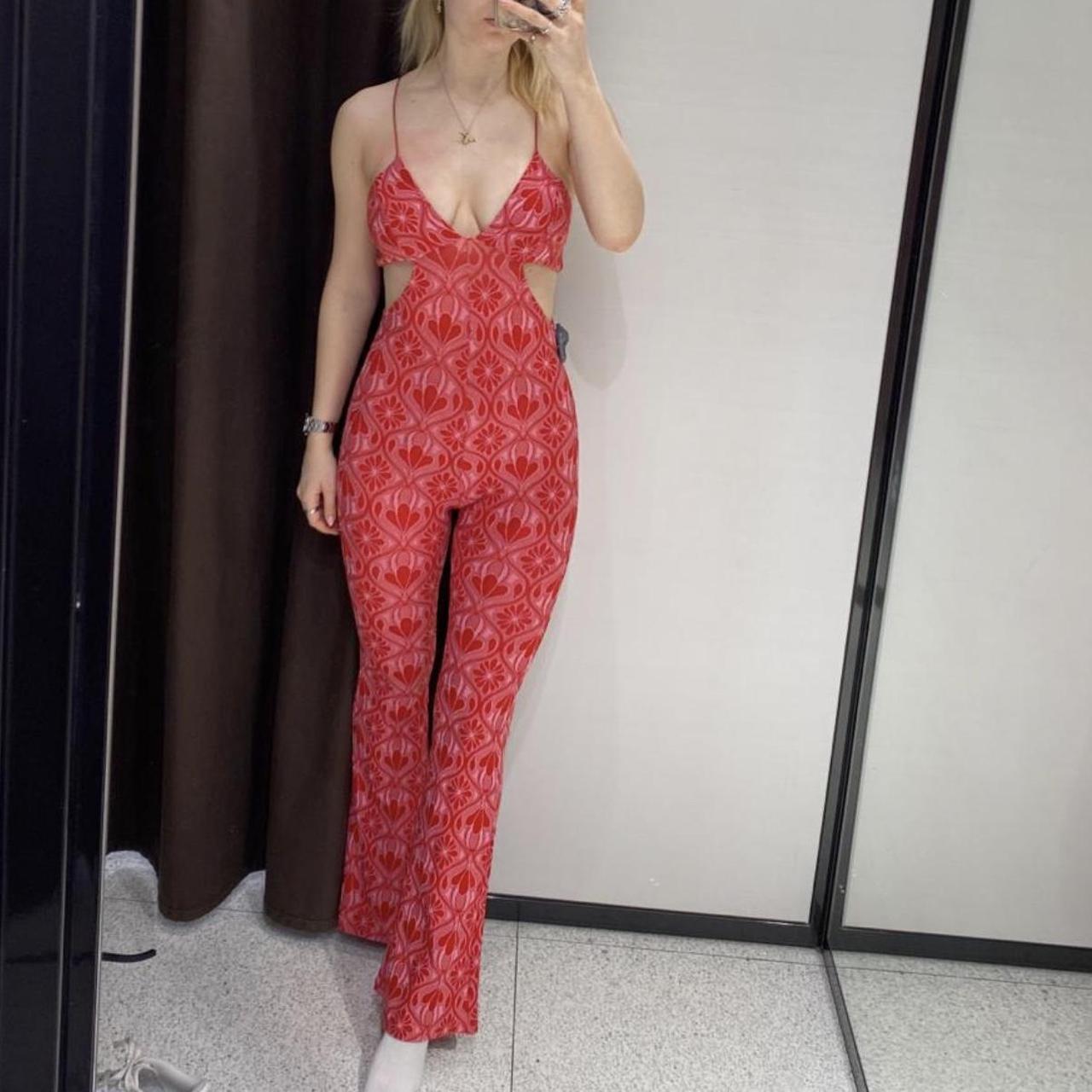 Stunning pink jumpsuit from zara only worn once to... Depop