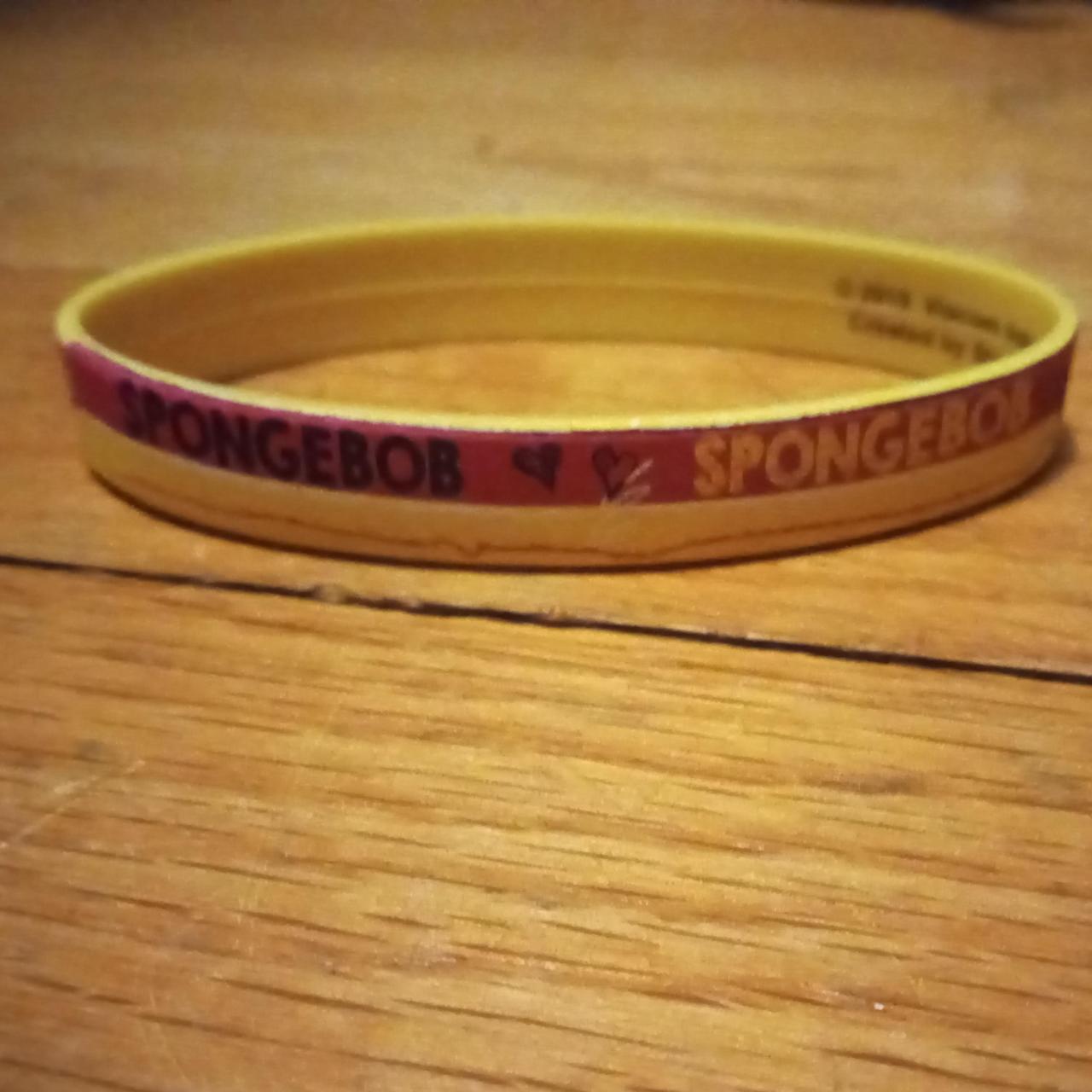 SpongeBob rubber bracelet! Yellow and pink rubber... Depop