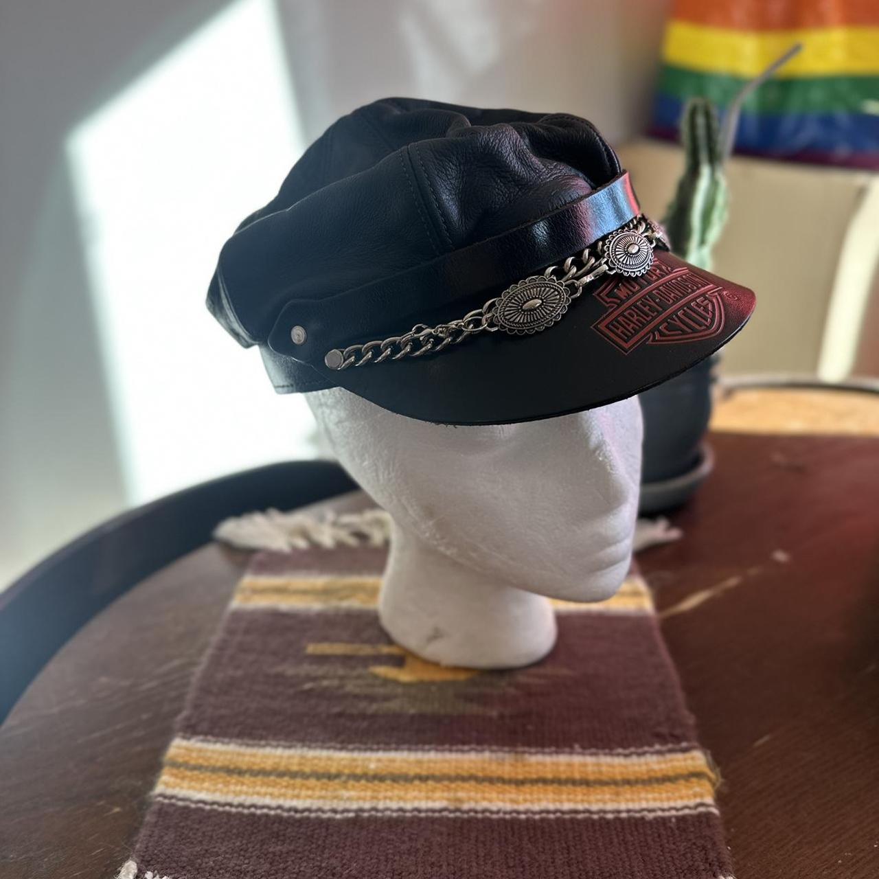 帽子 HARLEY DAVIDSON / leather hat Vintage Harley Davidson Official Leather Motorcycle
