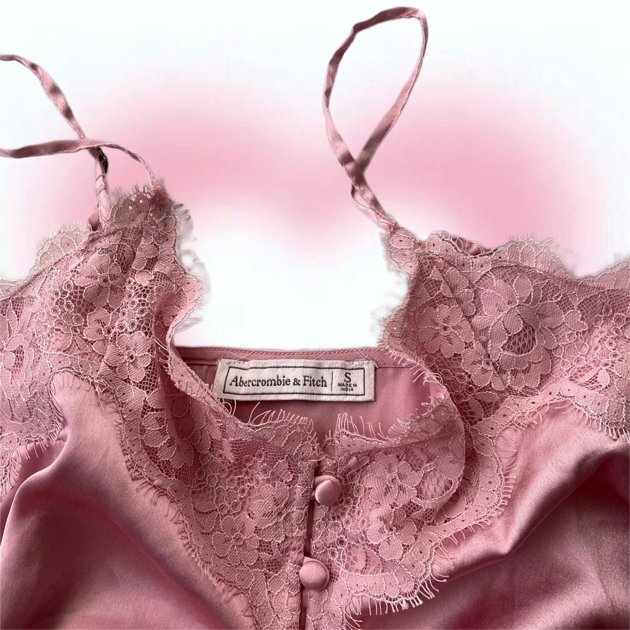 vintage y2k abercrombie fitch pink silk lingerie Depop