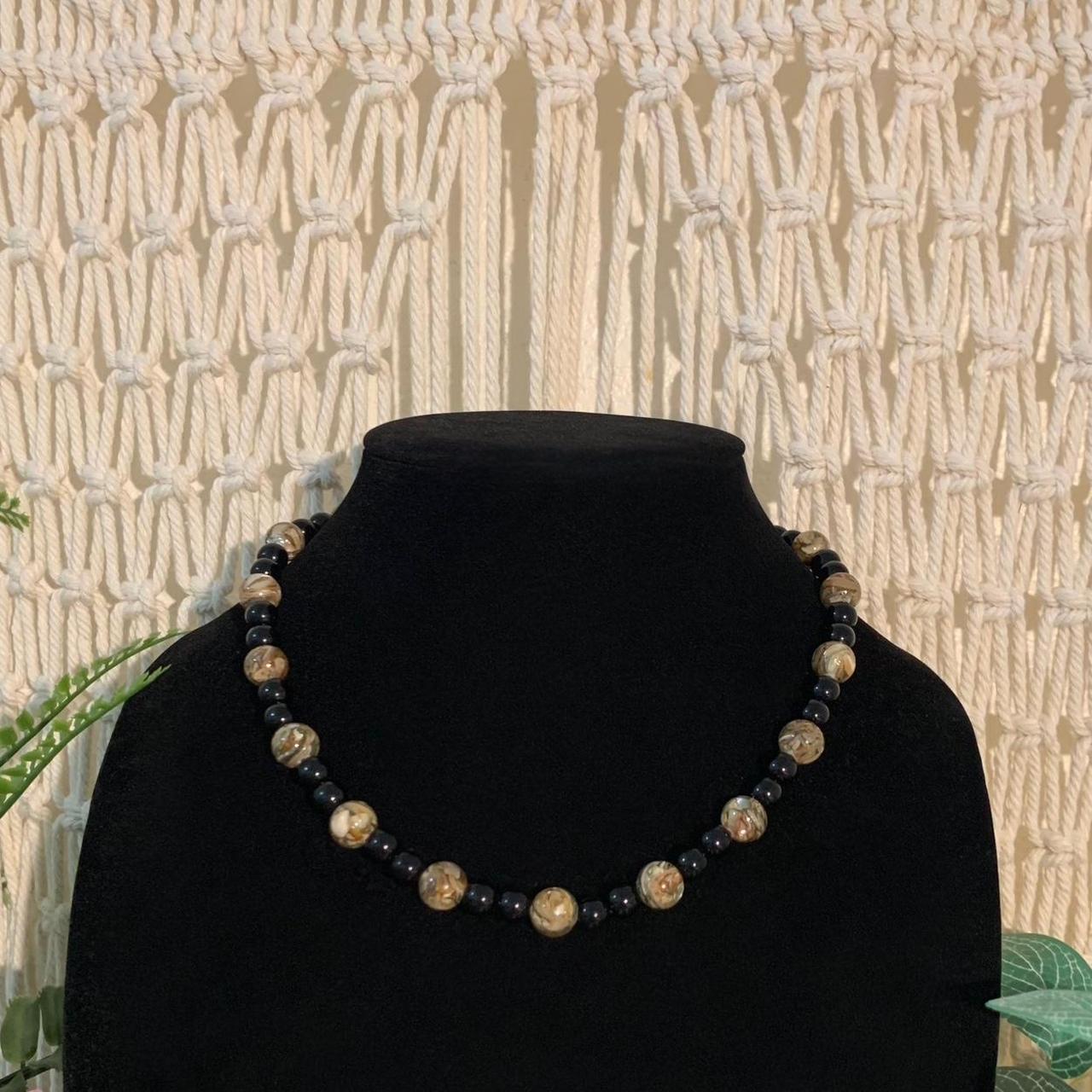 String beaded necklace, 18 inches #handmade #jewelry... - Depop