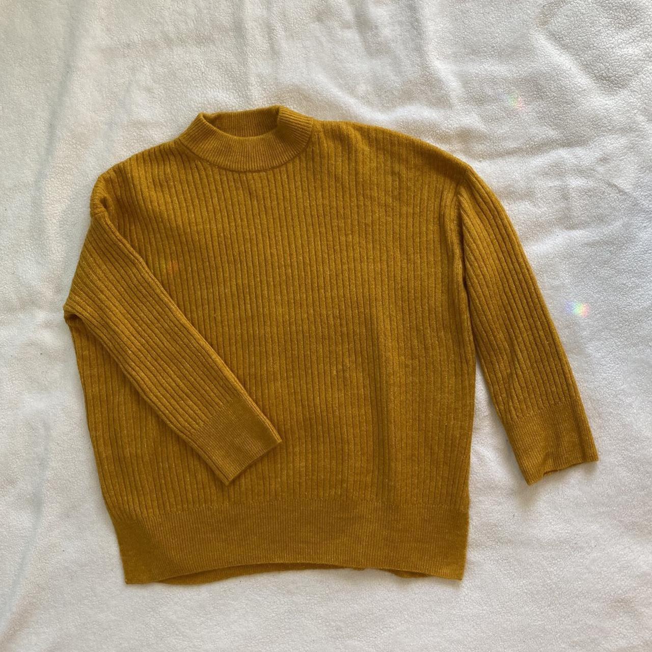 H&M oversized mustard yellow sweater Size: M - fits... - Depop