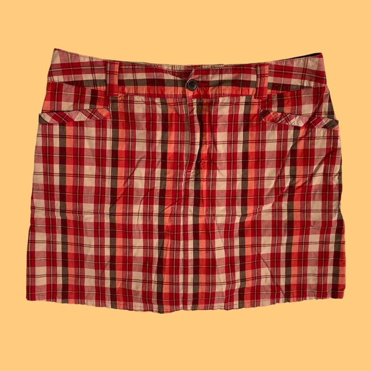 Redorange Plaid Skirt By White Stag In Good Used Depop 8863